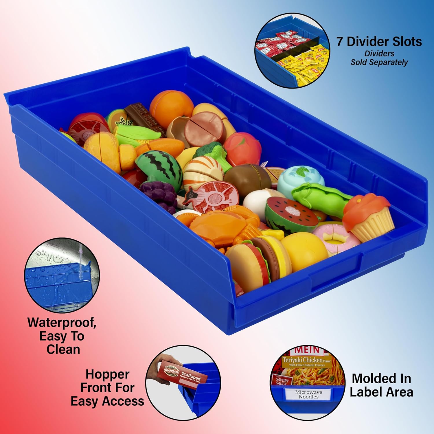 Akro-Mils 30178 Plastic Shelf Bins, Heavy Duty Storage Bins for Garage, Closet, and Drawer Organization, 18-Inch x 11-Inch x 4-Inch, Clear, 12-Pack