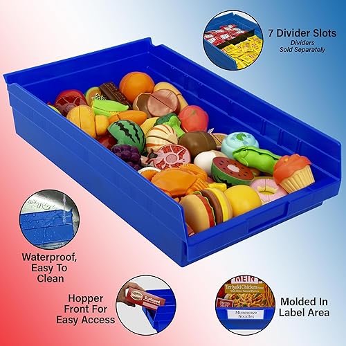 Vista 3 de Akro-Mils 30178 - Caja de plástico para estantes anidados, (18 x 11 x 4 pulgadas), verde, (paquete de 12)