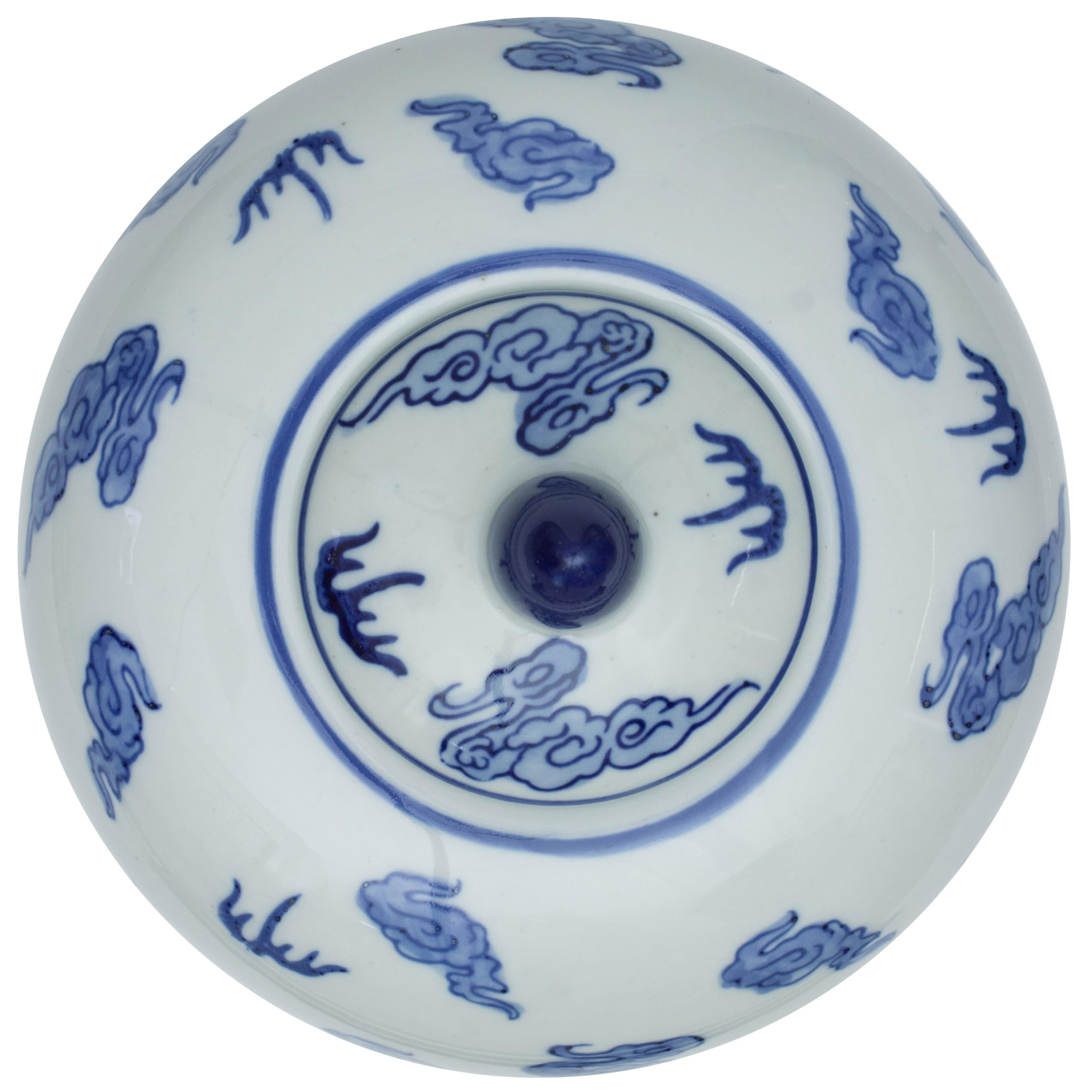 Amazon.com: Red Lantern 11 英吋(約27.9 公分)龍藍白瓷花瓶罐