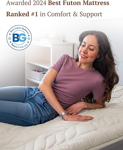 Miniatura 5 de ZonLi Colchón japonés de suelo tipo futón, tamaño individual, tapete de tatami enrollable grueso con funda lavable 100% algodón, plegable y