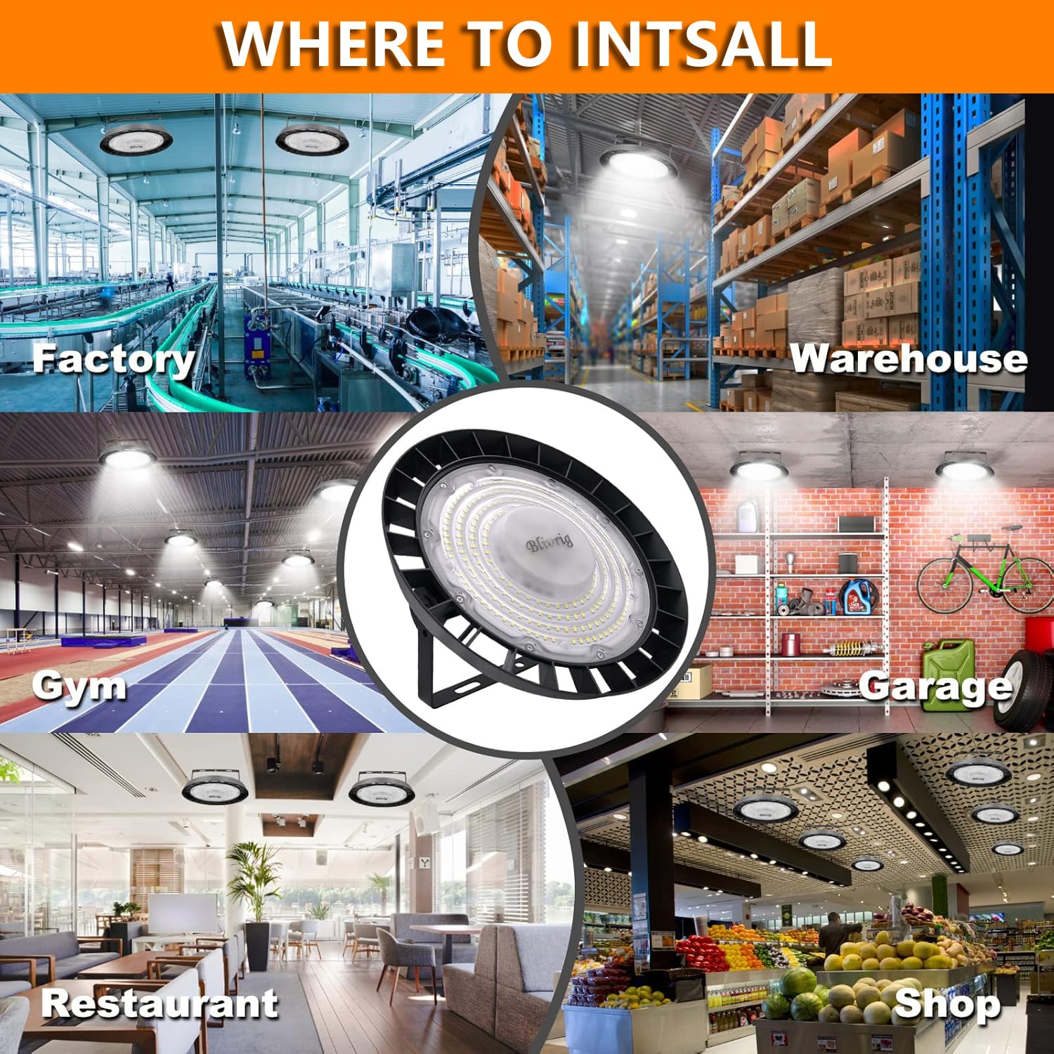 6PCS 100W Hallenstrahler LED 10000LM 6000K, Hallenleuchte für Werkstatt | Kaltweiß UFO Industrielampe mit Geringem, IP65 Aluminiumgehäuse,UFO LED High Bay für Lager Fitnessstudio Patio Garage