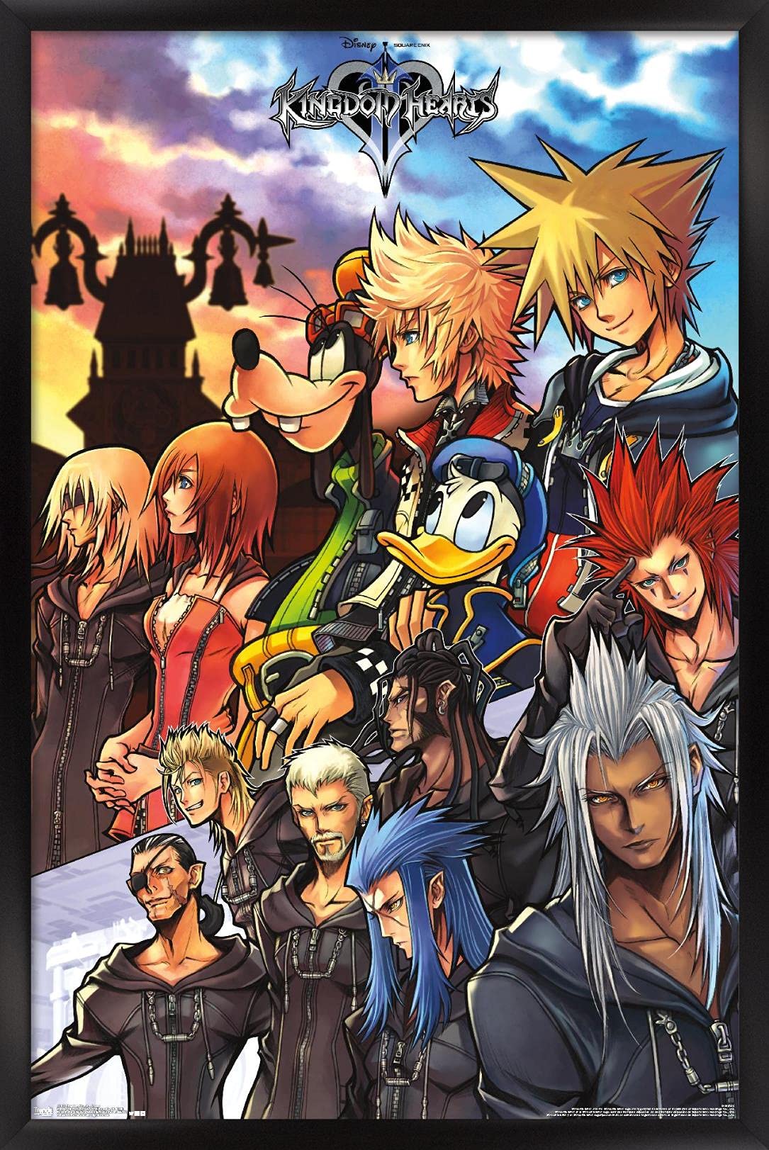 Trends International Disney Kingdom Hearts - Group Wall Poster, 22.375" x 34", Black Framed Version