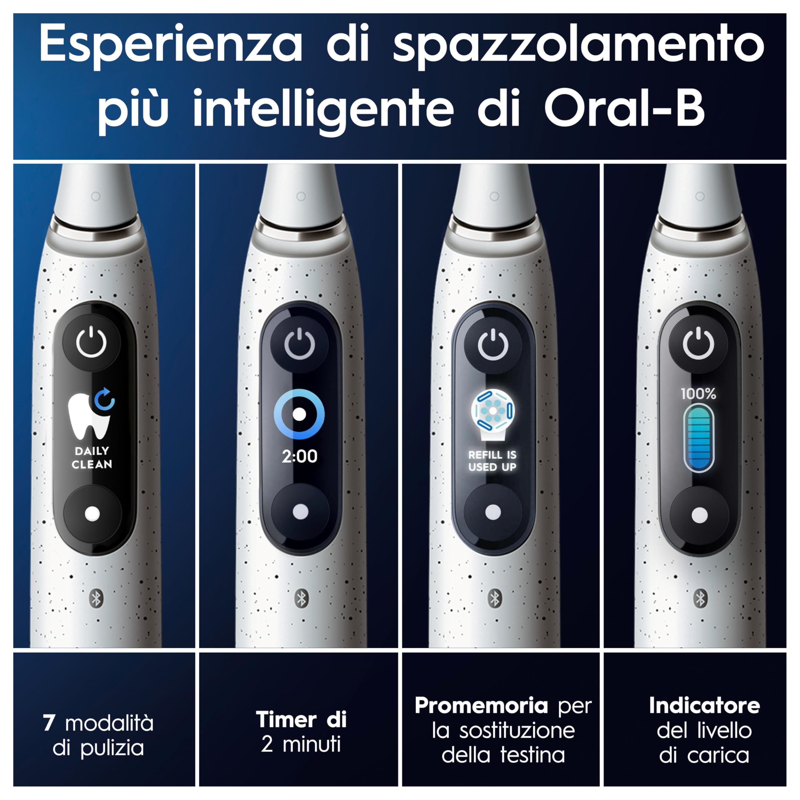 Oral-B Spazzolino Elettrico Ricaricabile iO 10 Bianco, 1 Spazzolino Elettrico, 1 Testine di Ricambio, Custodia Da Viaggio Ricaricabile, iO 10, Pulizia Denti, Sensore di Pressione, Gengive Protette