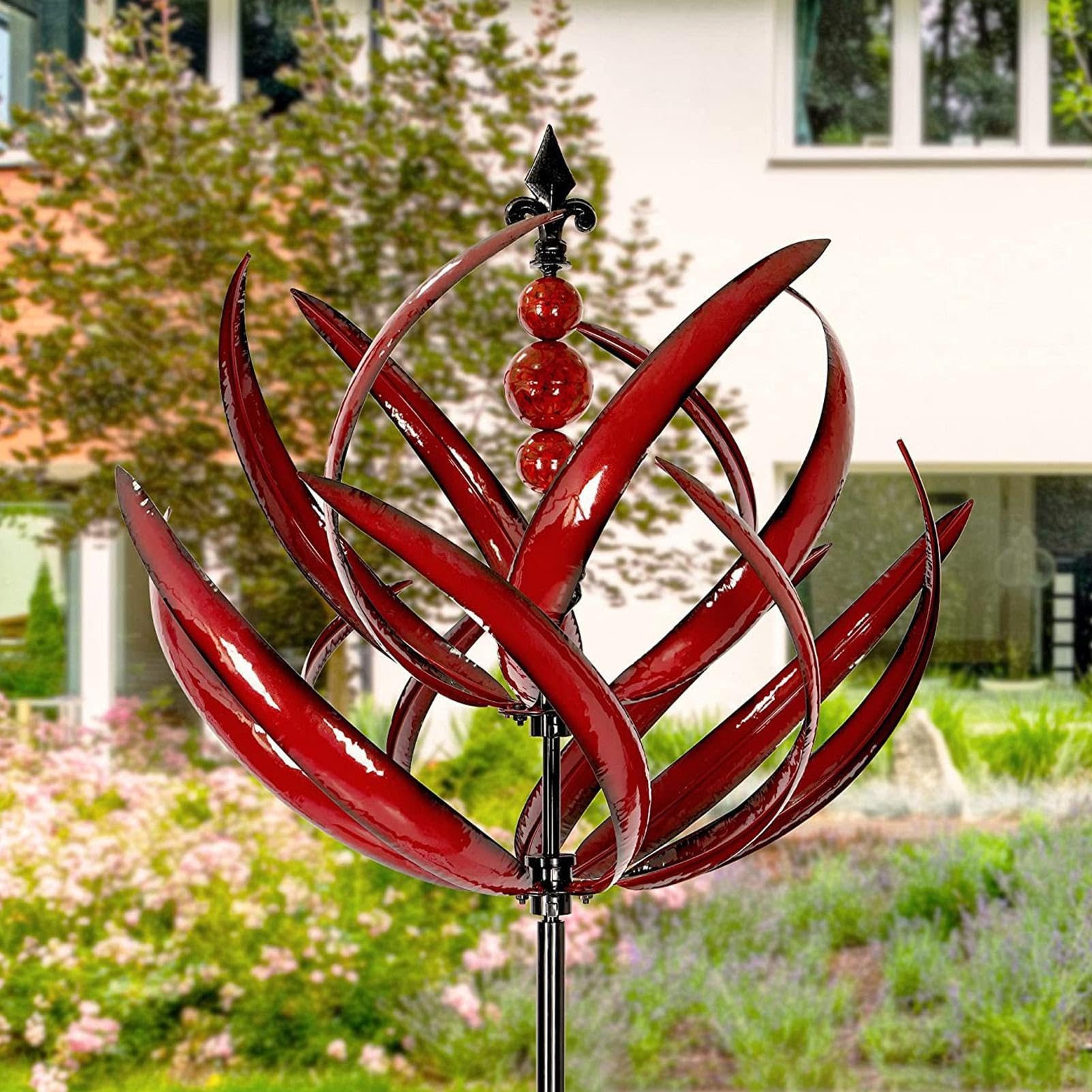 WATSAVPUP Edelstahl-Windrad 30,5 Cm – Rosen-Zwerg Design, Windspiel Für Garten & Balkon