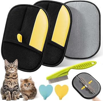 Electrostatic Pet Hair Removal Glove, Static Removal Gloves for Pet Hair, Reusable Double Sided Electrostatic Pet Hair Remover for Couch, Furniture, Carpet, Car Seat 2PCS