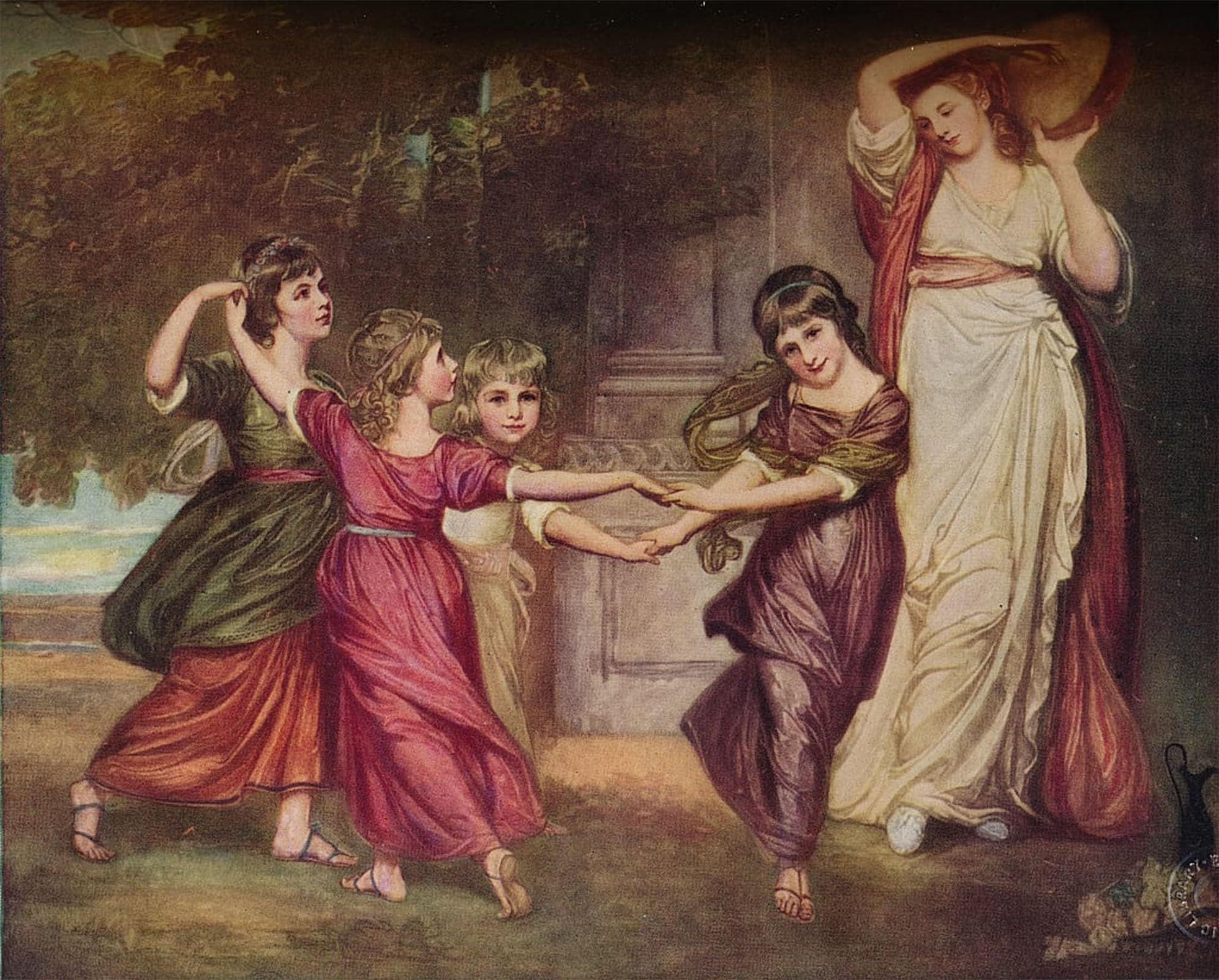 SERENDIPITP Vintage Picture Print on Canvas Wall Art Poster the Stafford Children by George Romney Artwork Print Poster for Wall Decor 60x90cm