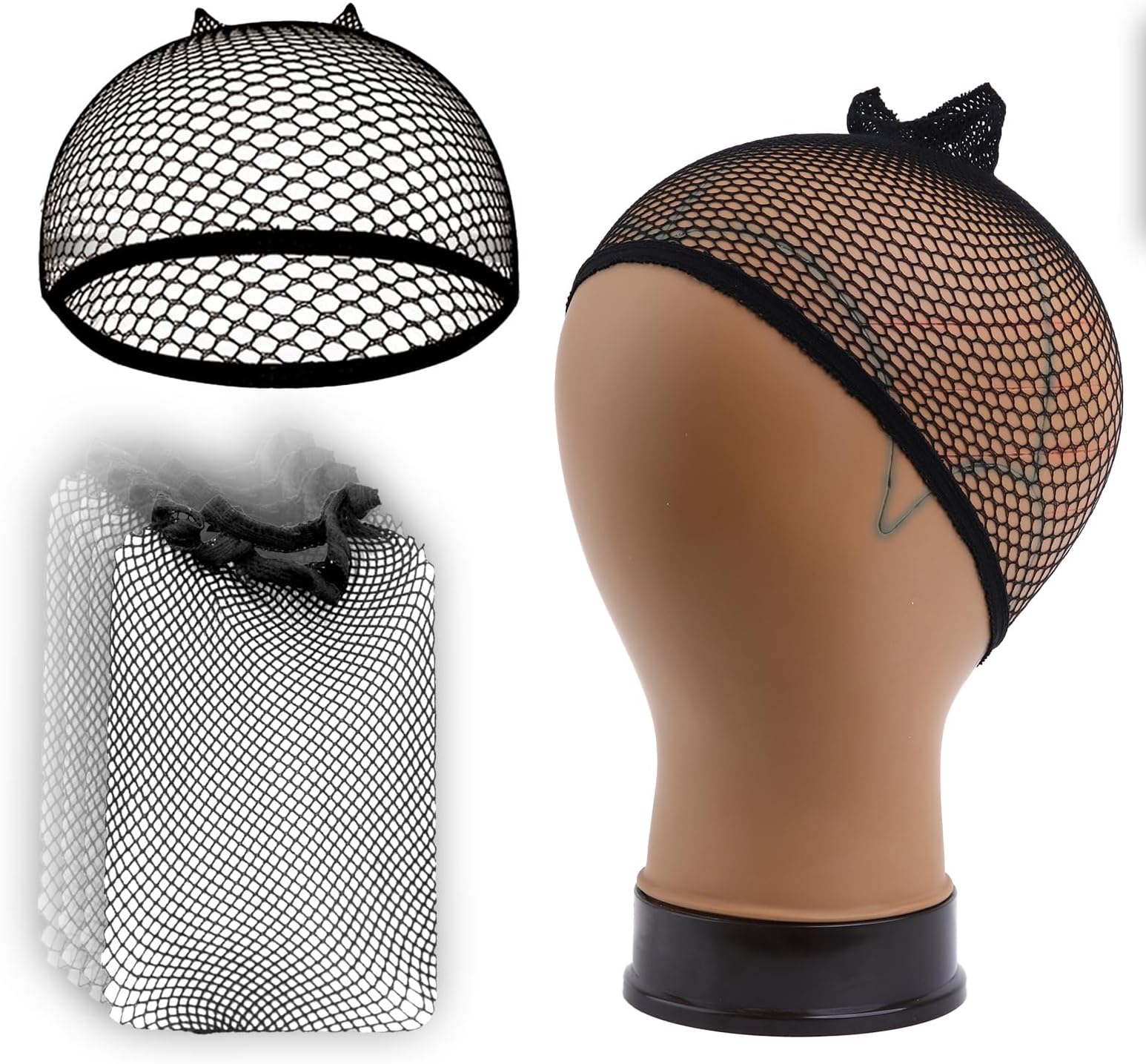 Smilco Mesh Wig Caps for Women, Nylon Weaving Net 10 Pcs black