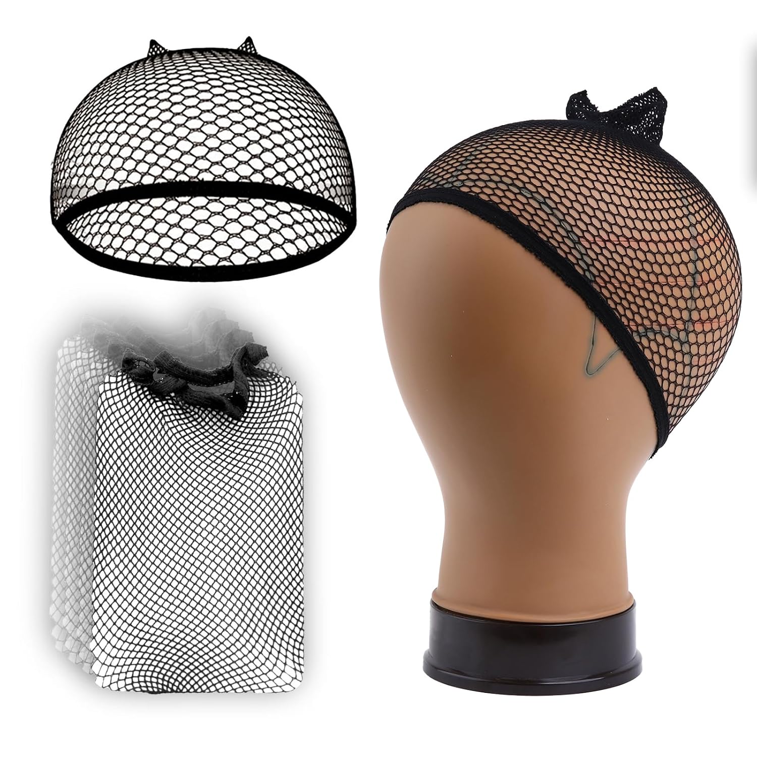 Smilco Mesh Wig Caps for Women, Nylon Weaving Net 10 Pcs black | High Elasticity, Natural Looking, Anti-Slip Fit