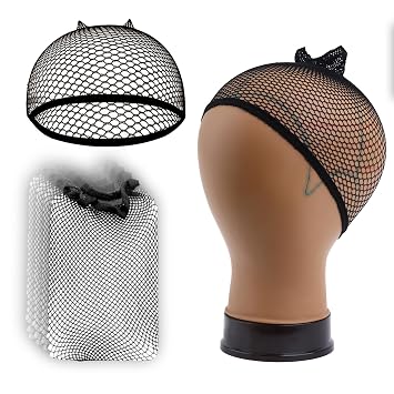 Smilco 10-Piece Mesh Wig Caps & Fishnet Hair Net for Women, Nylon Weaving Net for Halloween Cosplay