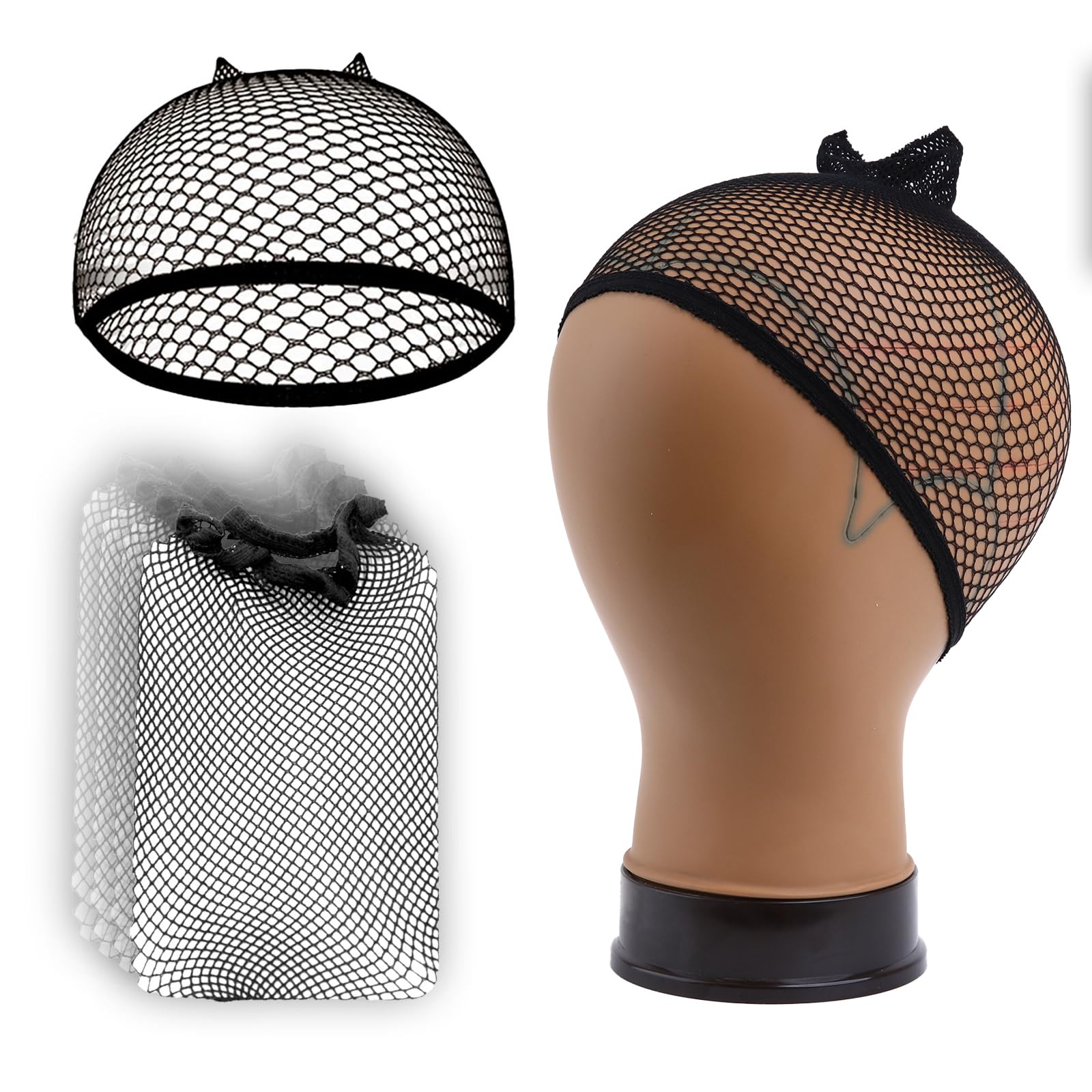 Smilco Mesh Wig Caps for Women, Nylon Weaving Net 10 Pcs black