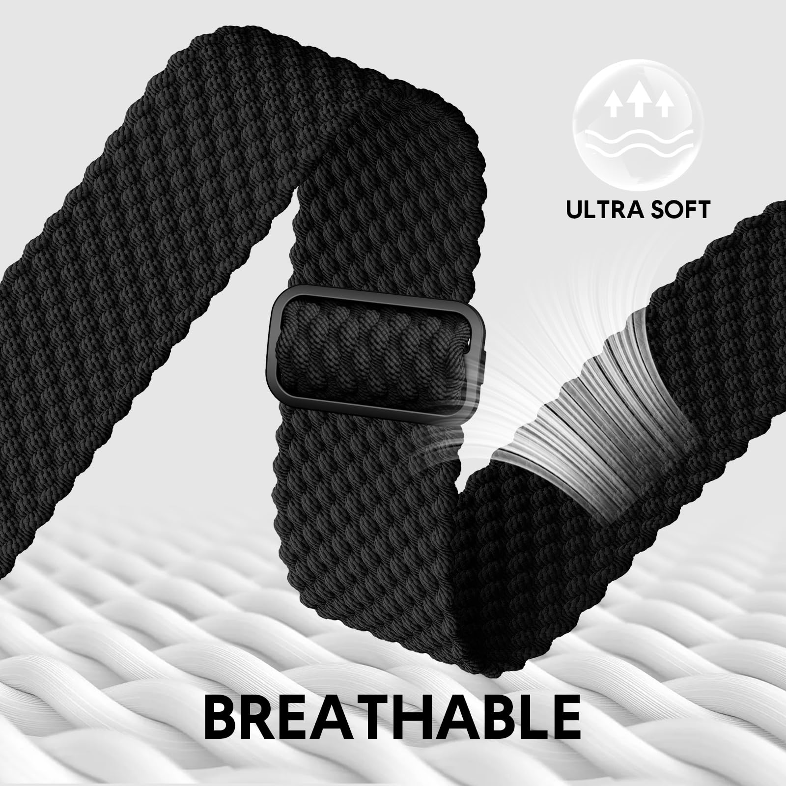 AMSKY Cinturini in Intrecciato Compatibile con Cinturino Apple Watch 40mm 46mm 44 mm 45mm 41mm 42mm 38mm 49mm Donna Uomo, Tessile Cinturino Compatibile con Apple Watch Se Ultra 10 9 8 7 6 5 4 3 2 1