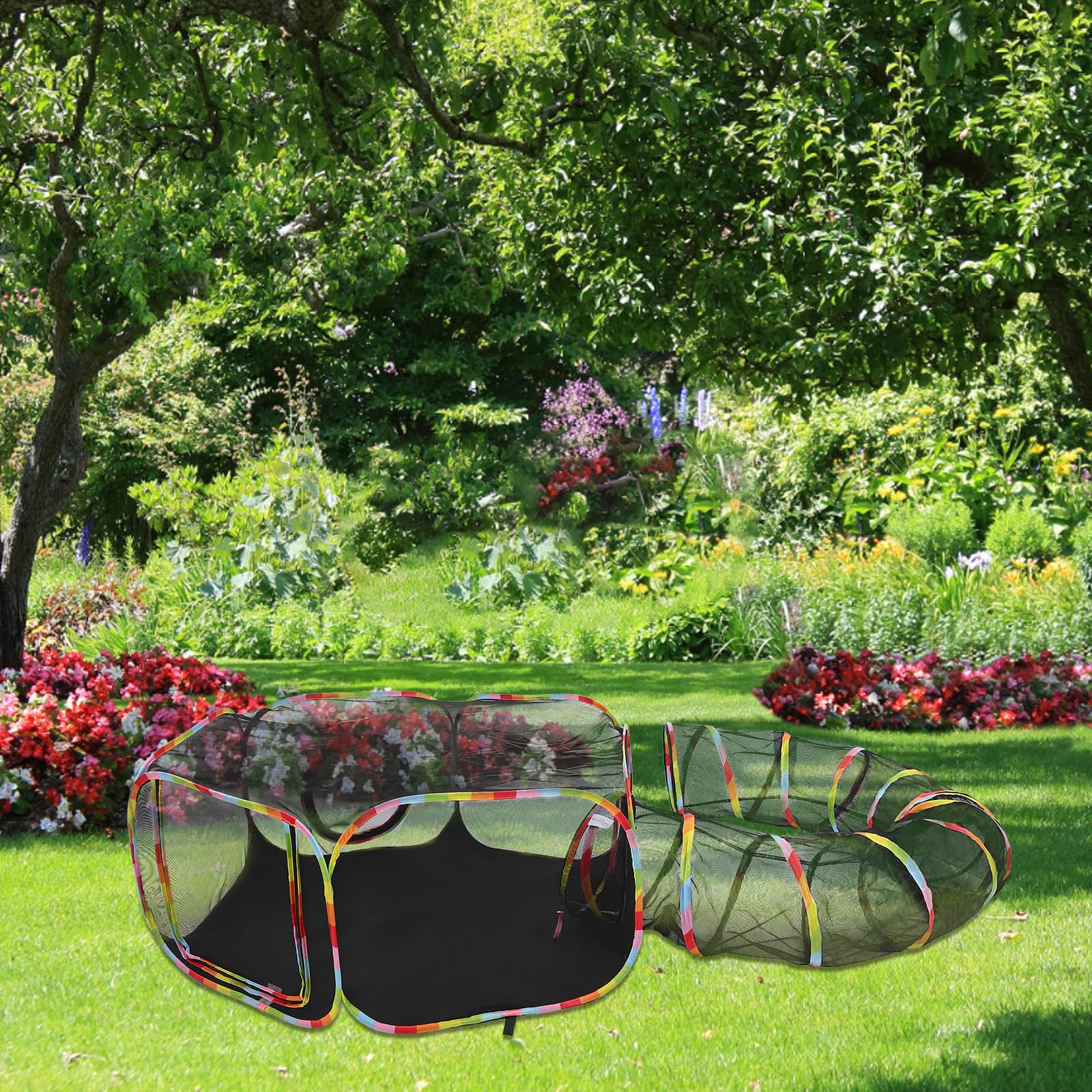 Túnel para Gatos al Aire Libre, Plegable y Portátil, Recinto Seguro