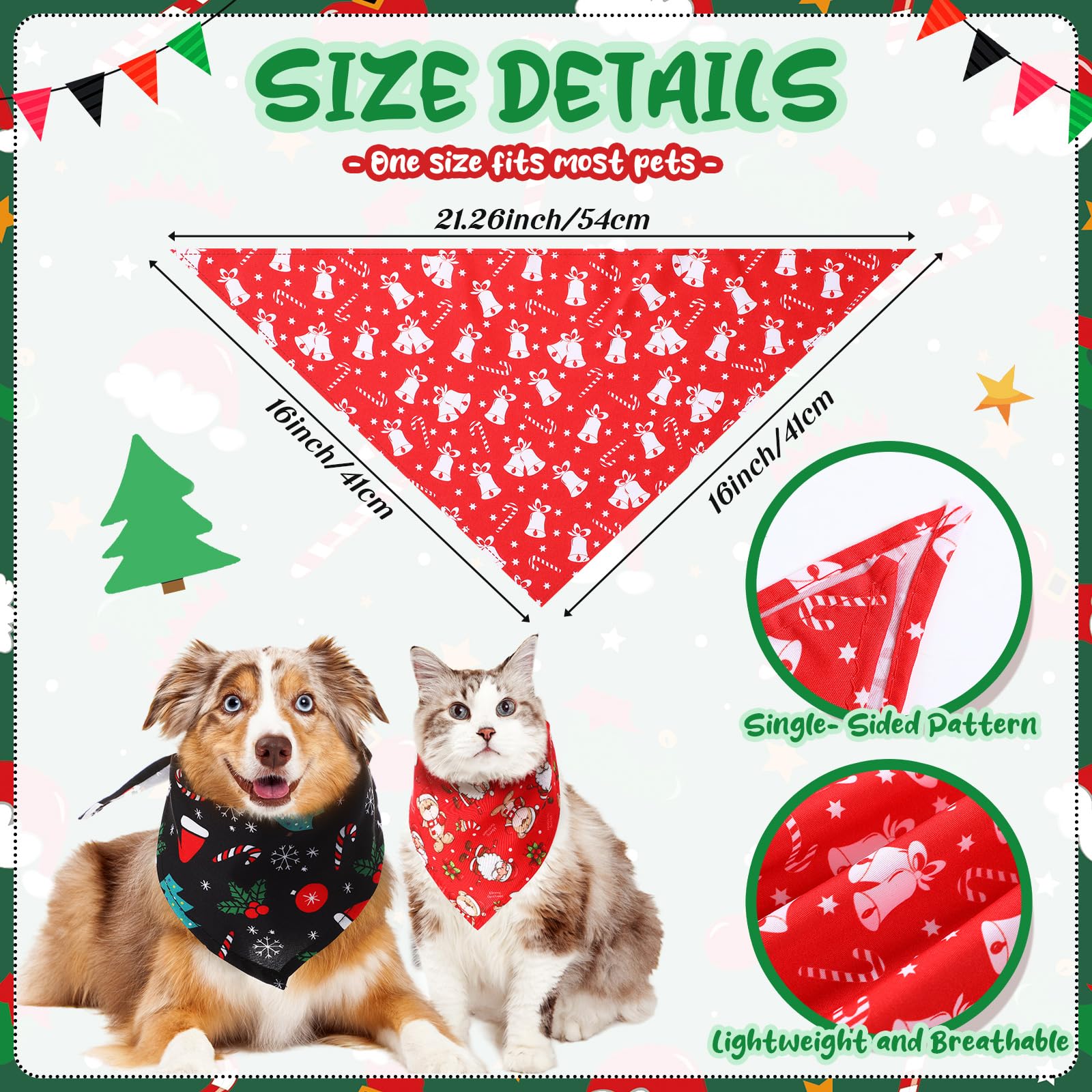 Paterr Lot de 100 Bandanas de Noël pour Chien - Mouchoir Doux en Forme de Triangle - Réglable et Lavable - Accessoire de décoration pour Chiens de Petite et Moyenne Taille