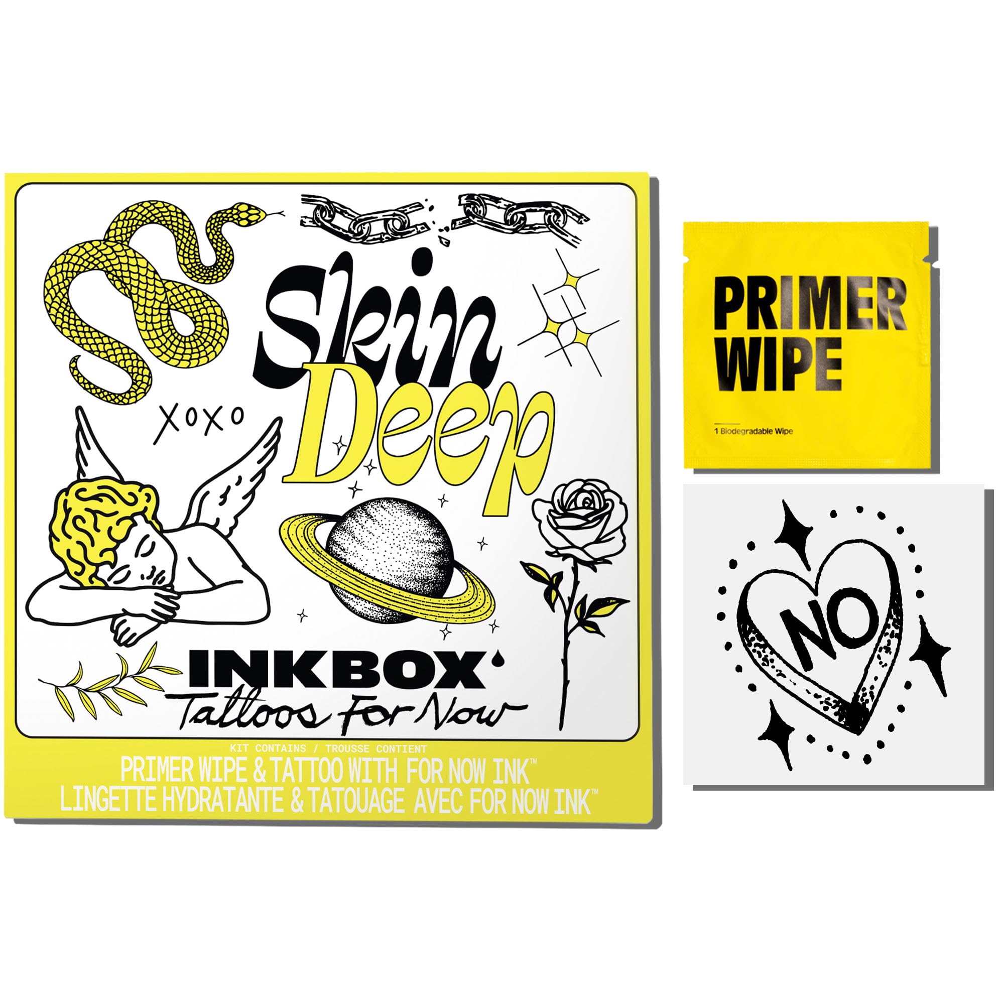 Inkbox Temporary Tattoos, Semi-Permanent Tattoo, One Premium Easy Long Lasting, Water-Resistant Temp Tattoo with For Now Ink - Lasts 1-2 Weeks (Absolute)