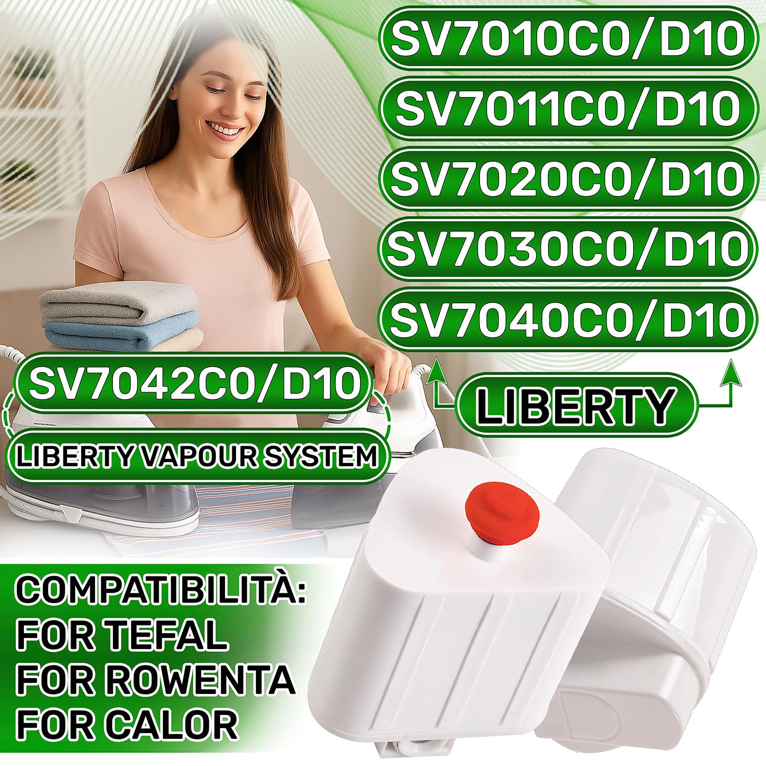 ONIX TECH 2 Pezzi Cartucce Anticalcare per Ferro da Stiro a Vapore con Caldaia con Codice Originale XD9070E0 per Rowenta per Tefal per Calor la Serie Liberty