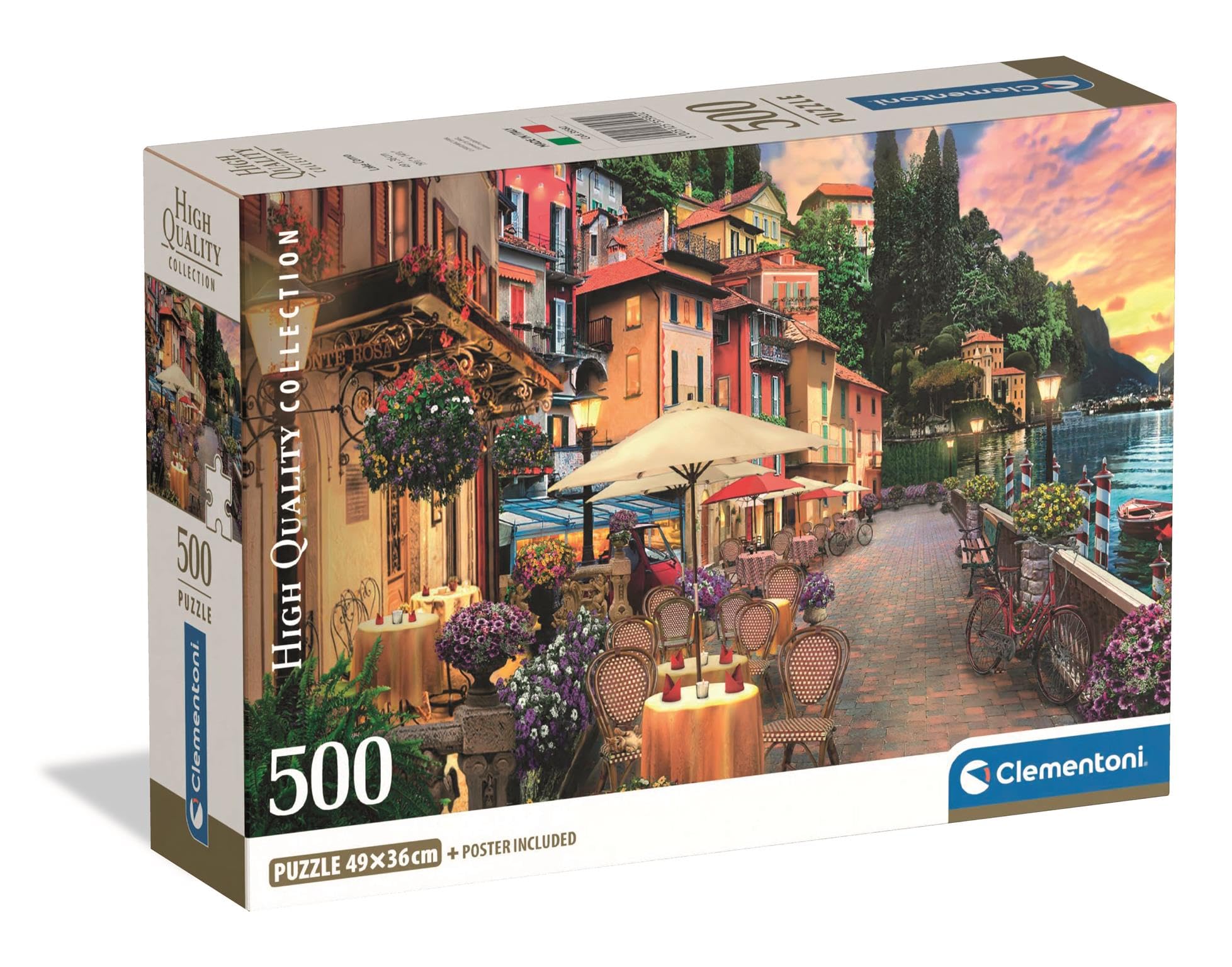 Clementoni Jigsaw Puzzle 500 pieces Collection Lake Como, Puzzle for Adults 14-99 Years, Compact box, Made in Italy, 35582