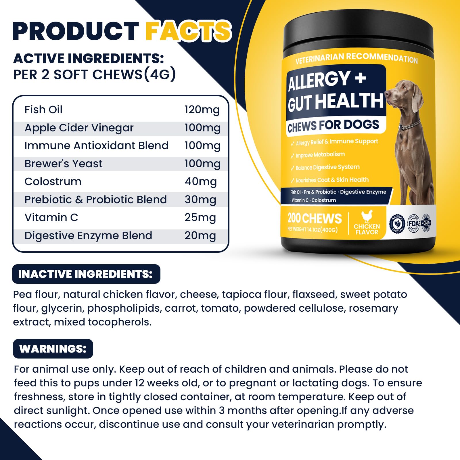Dog Allergy Chews Probiotics for Dogs Yeast — view 8