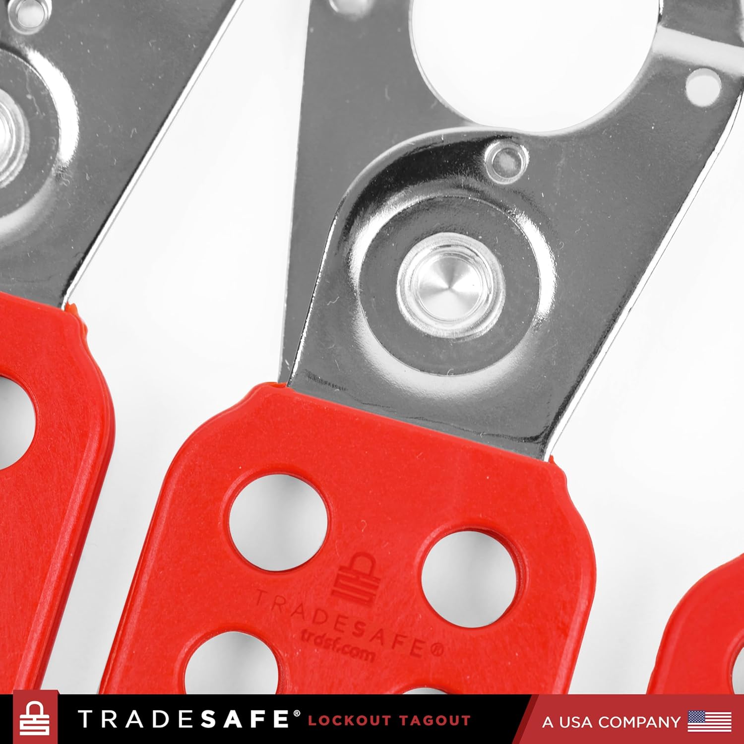 TRADESAFE Lock Out Tag Out Hasp - 6 Pack Stainless Steel Lockout Hasp, Nylon Handle, Tamper-Proof and Impact-Resistant Loto Hasp, 1 inch Jaw Diameter