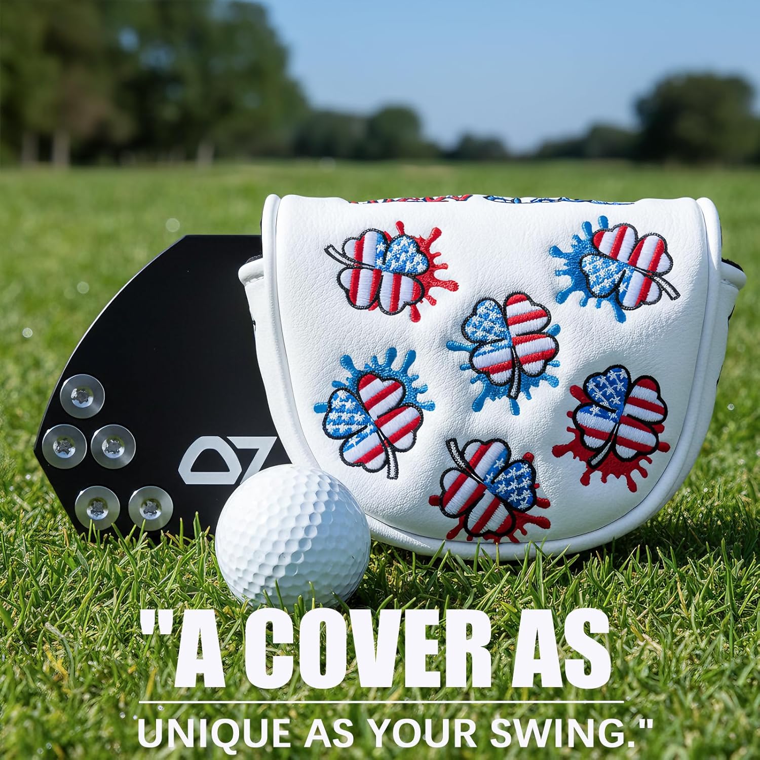 Golf Mallet Putter Cover Headcover Magnetic Closure Premium Leather DO NOT 3PUTT Putter Headcovers Fits for Golf OZ1 MEZZ 1 MEZZ1 MAX Putter
