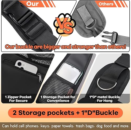 Miniatura 7 de YUDODO - Transportadora de malla transpirable tipo cabestrillo para perros y gatos, segura para viajar con mascotas