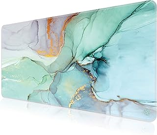 Oriday Large Gaming Mouse Pad, Extended XXL, (35.4x15.7x0.11 in), Long Non-Slip Rubber Base Mousepad, Stitched Edges, Waterproof Keyboard Desk Mat for Game, Work, Office, Home Decor (Teal Ocean)