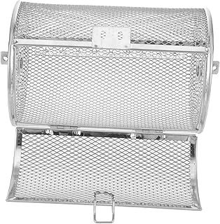 POPETPOP Stainless Steel Rotating Grill Cage with Unique Door Design Heat Distribution for Even Cooking for Roasting Nuts Chestnuts and More Ovens Air Fryers