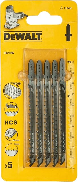 DeWalt DT2166QZ Jigsaw Blades for Wood T-Shank HCS T144D