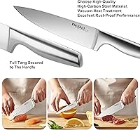 Vista 2 de Kitchen Knife Set, FIKSHOT Premium Stainless Steel Knife Block Set, Razor-Sharp Santoku Knife and Fruit Knives, Gift for Homecooks, Rust-Proof
