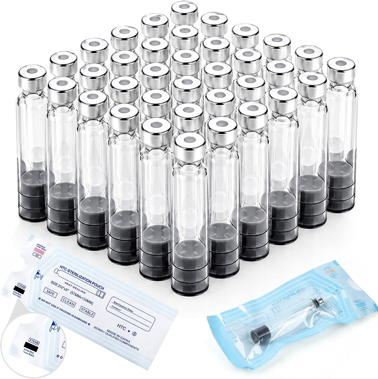 3ml Empty Glass Cartridges, 50 Pack – Individually Sealed, Sterilized, 11mm Stopper, for Standard Cartridge Systems