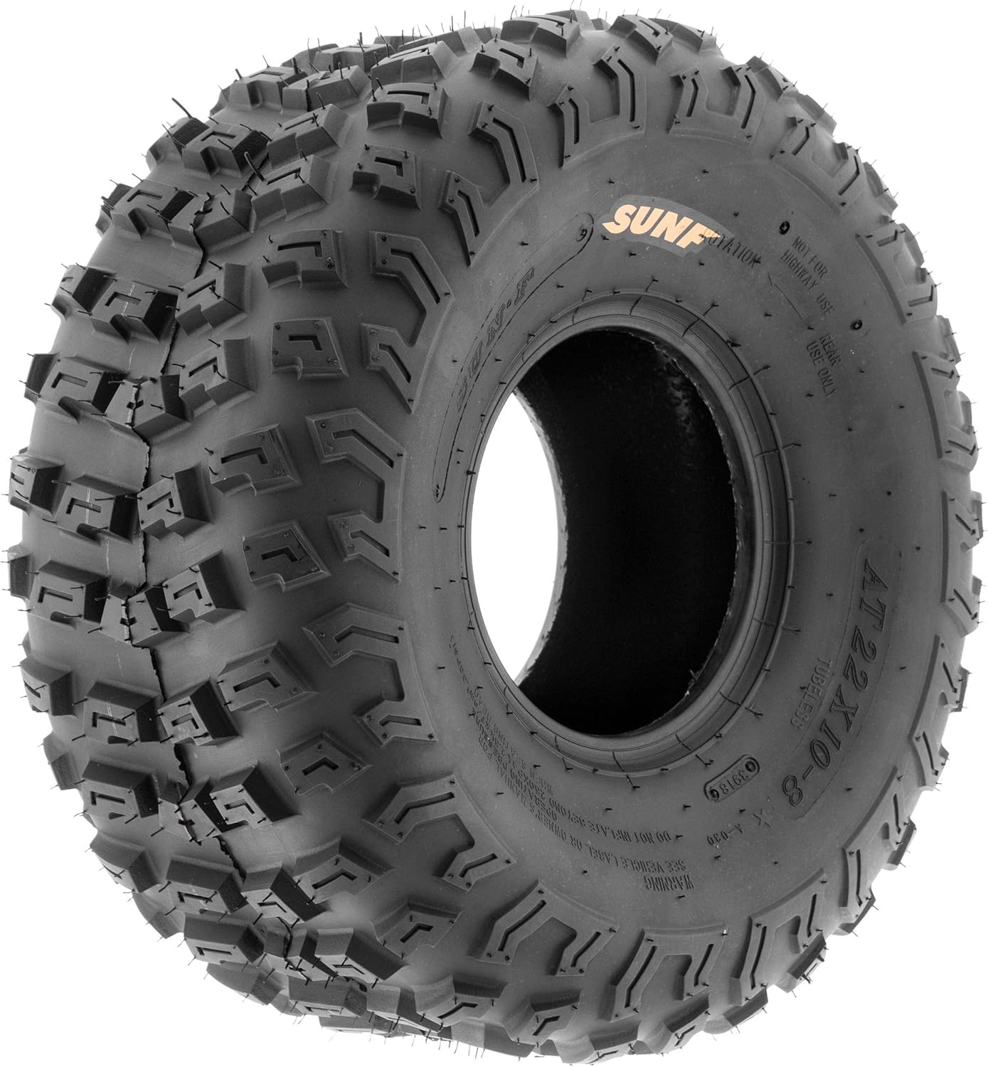 [Set of 2] SunF 22x10-8 22x10x8 ATV UTV A/T Knobby Race Replacement 6 PR Tubeless Tire A030