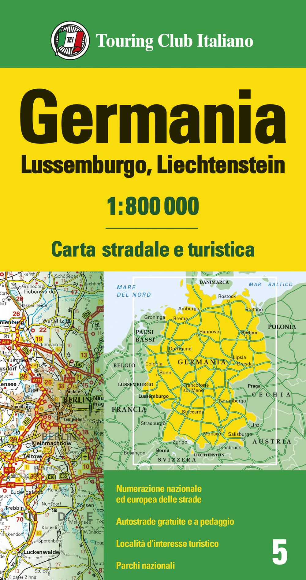 Germania, Lussemburgo, Liechtenstein 1:800.000. Carta Stradale E Turistica - 4