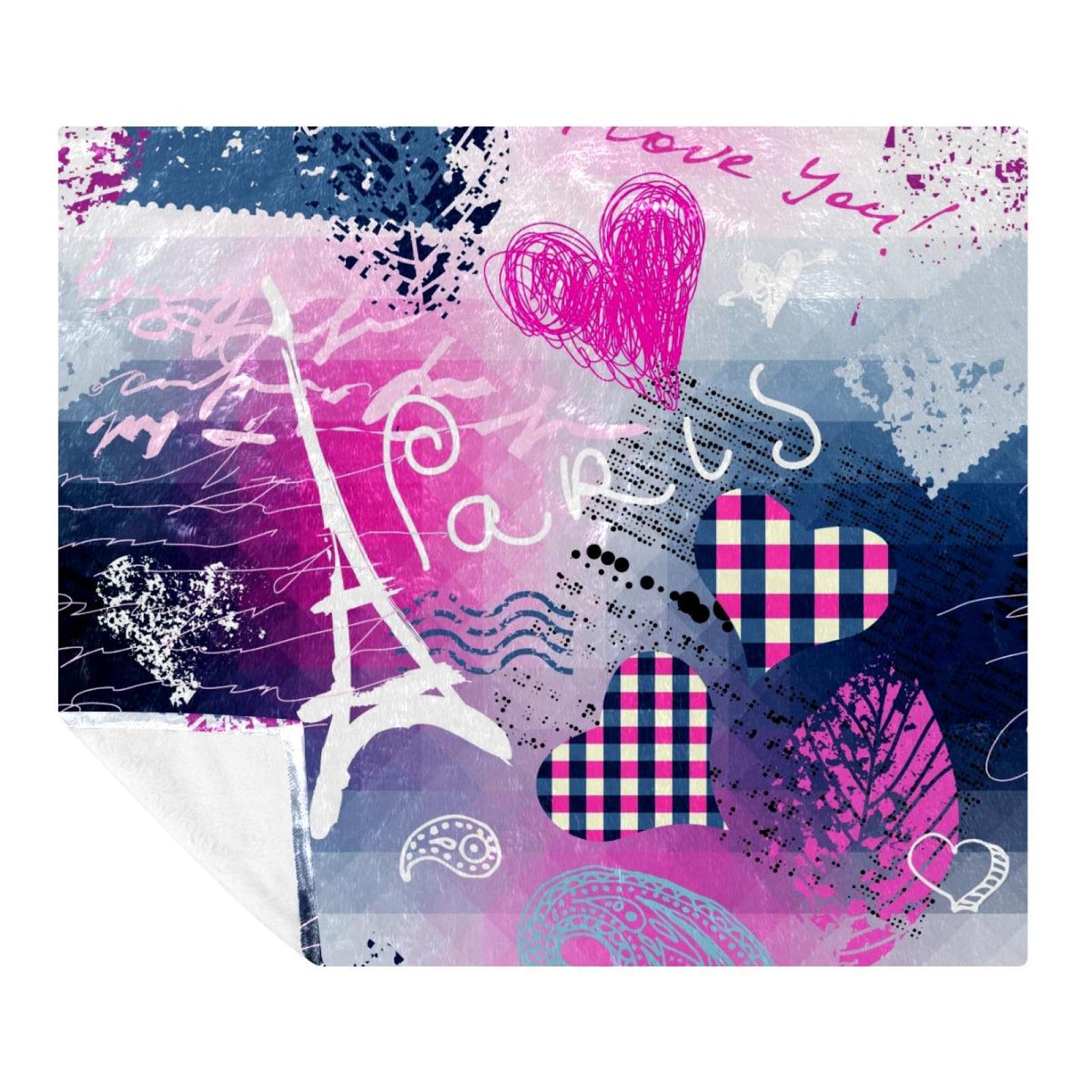 Couverture douce et légère anti-froid pour adultes et enfants, motif Paris