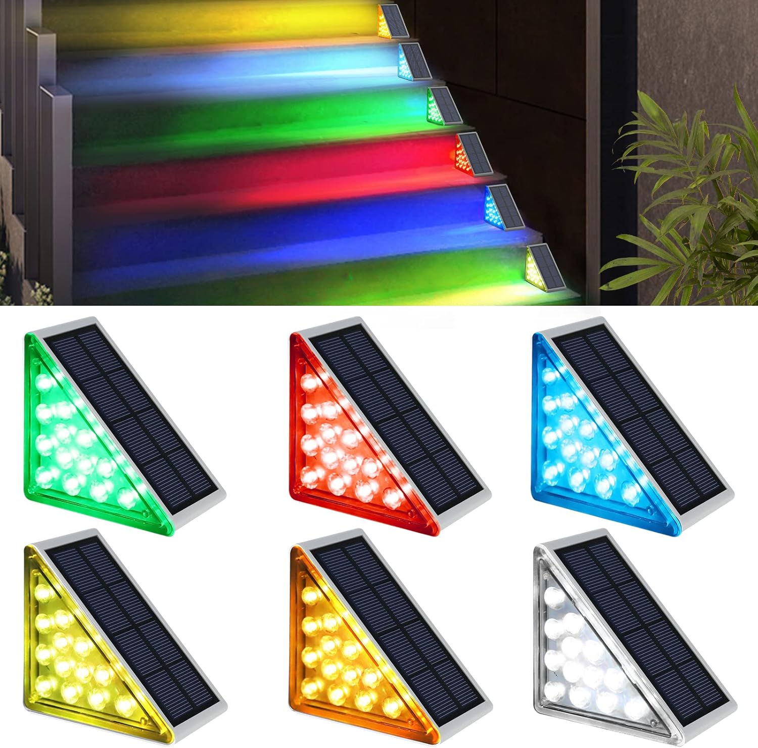 AUDLES LED Solar Step Light Outdoor Stair Lights, Solar
