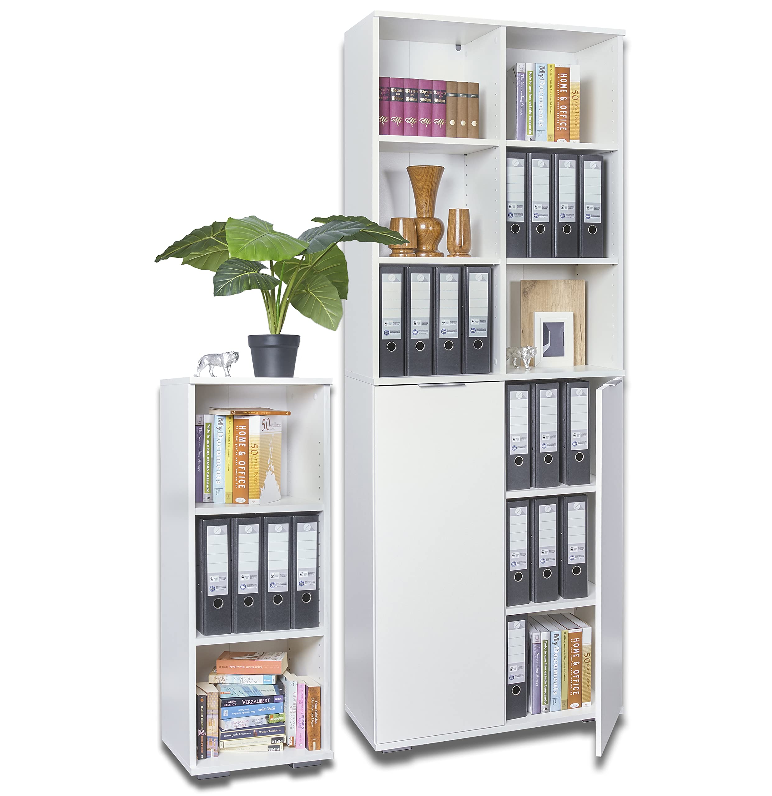 Aktenregal Klein Regal Schmal 40,1 x 109,5 x 35 cm Meerzweckregal 40 cm Breit Bücherregal Stehregal Weiß Für Akten Ordner Büromöbel Holzregal