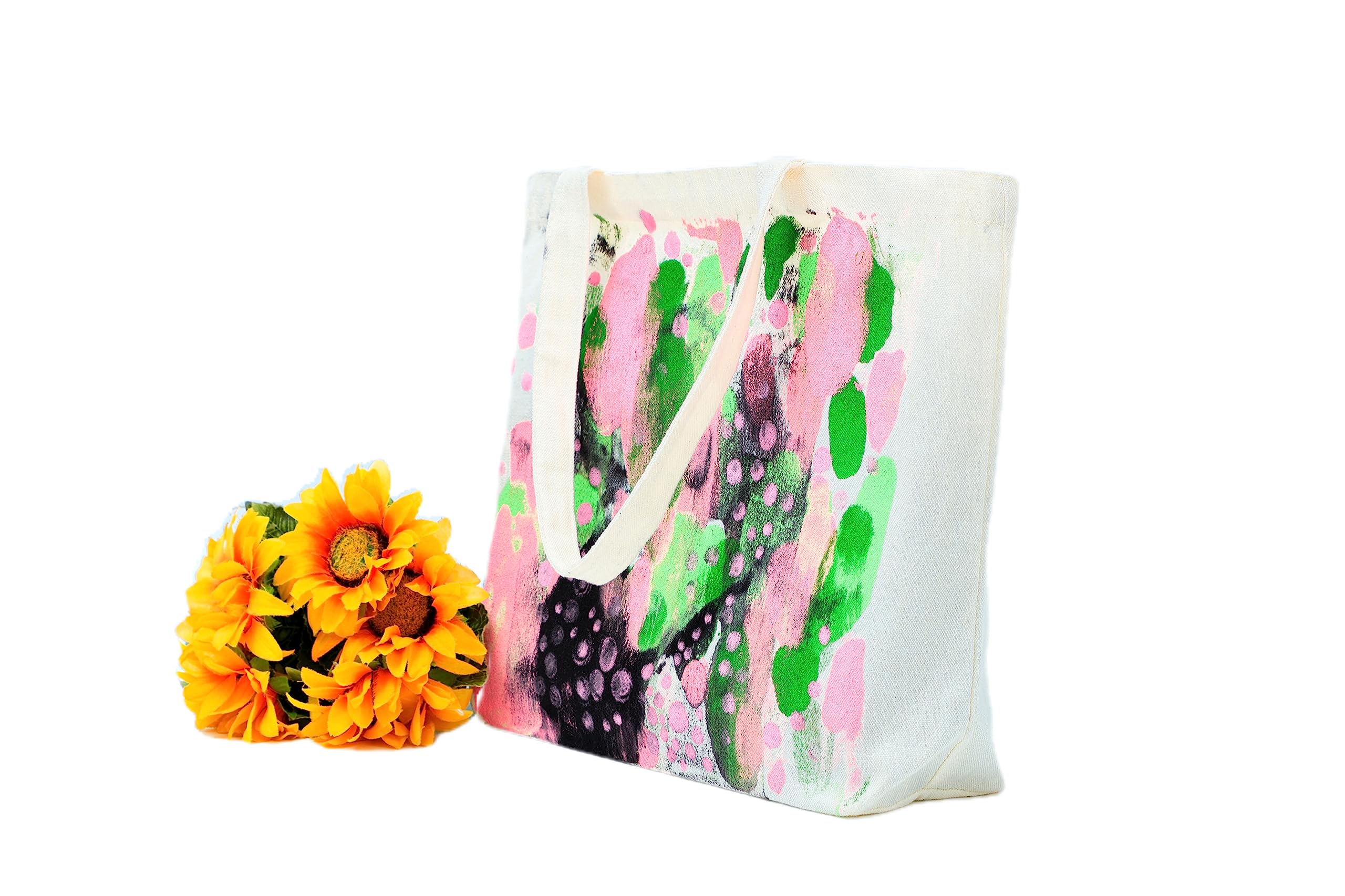 Photo 1 of 12 PCs BLANK Light-Weight Natural Color Canvas Tote Bag, DIY Craft, Decorative Reusable Goodie Bag, Fun Team Building Ideas 12.6‘’x15.7‘’x4'' Large Tote Bag