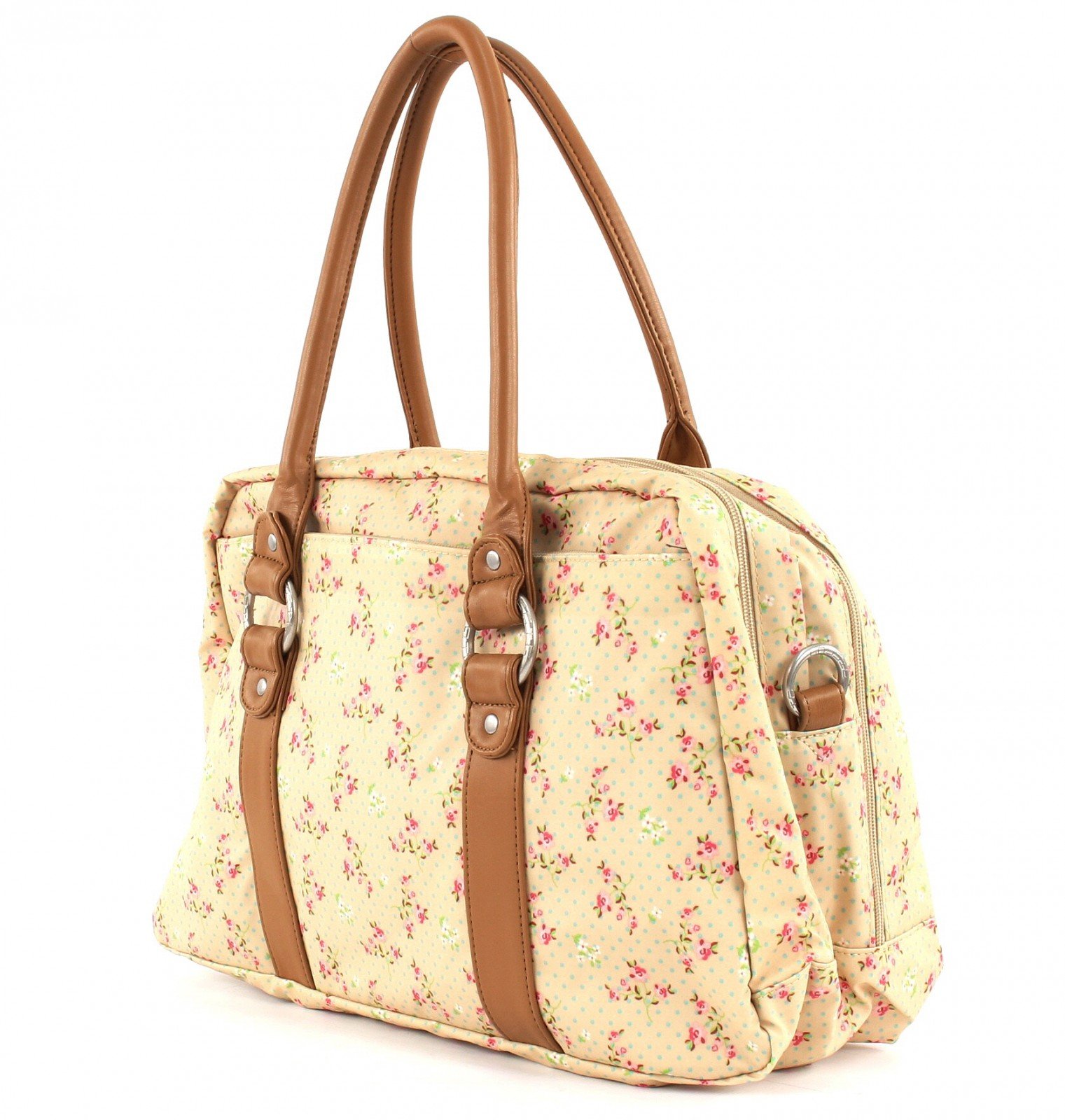 LÄSSIG Baby Wickeltasche Babytasche Kliniktasche Stylische Tasche Mama inkl. Wickelzubehör/Vintage Mero Bag, Rosebud Fairytales