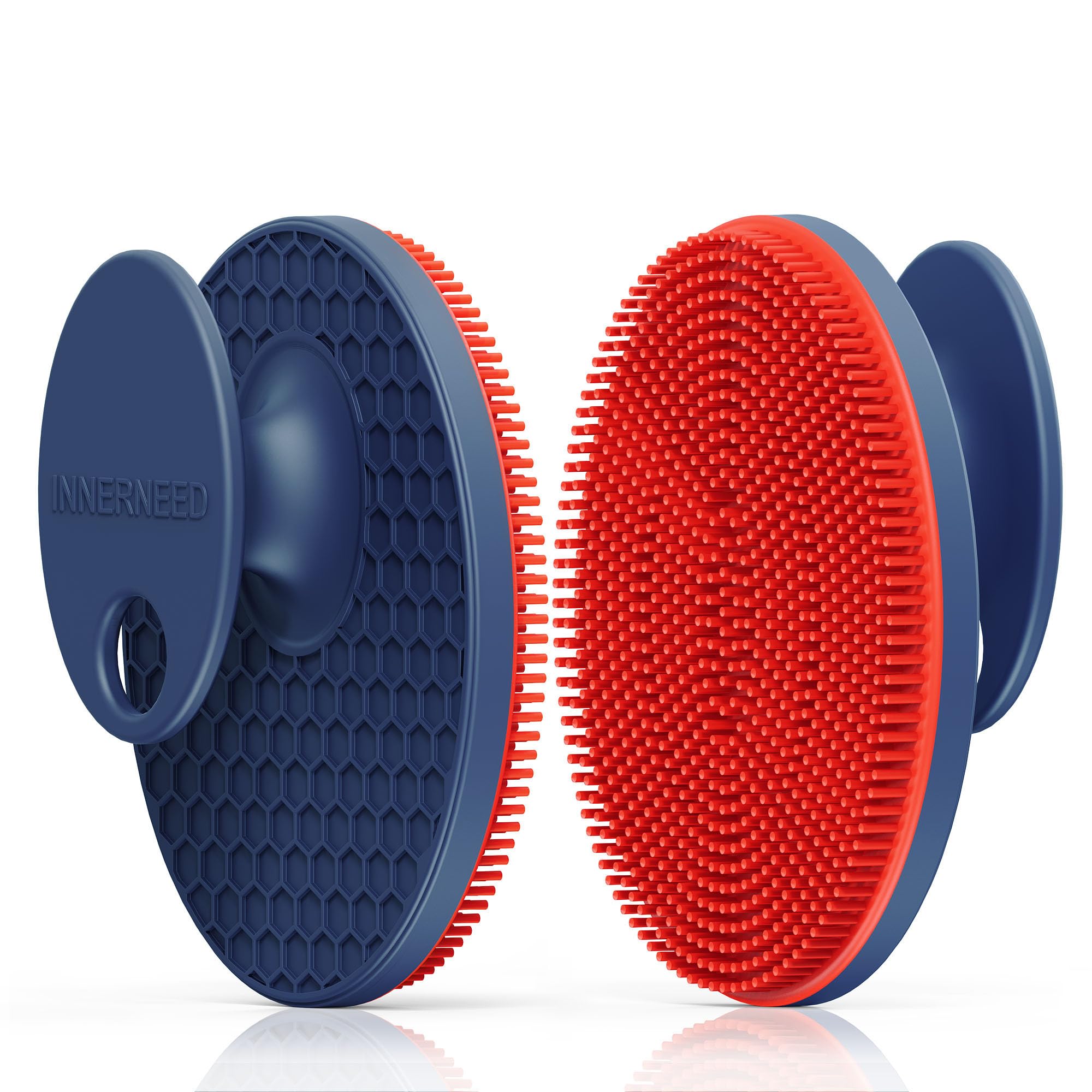 INNERNEED Magnetische Silikon Gesichtsreinigungsbürste - Tiefenporenreiniger mit Magnettherapi (Rot)