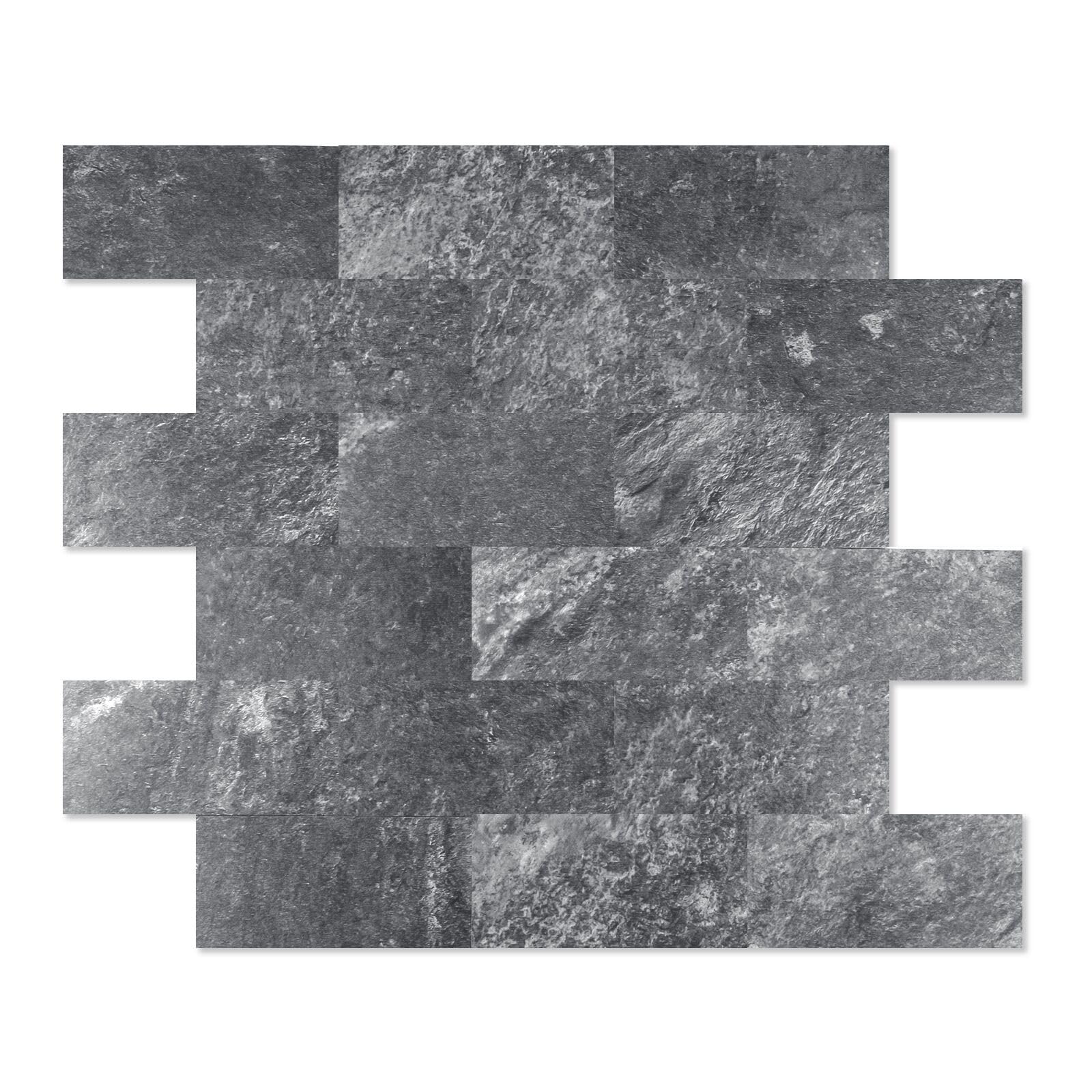2026 New Upgrade Peel and Stick Backsplash Tile, Peel and Stick 11.34" X 11.57" Wall Tile for Kitchen, Bathroom, Fireplace, Laundry (Dark Rock, 20 Packs)