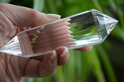 Miniatura 2 de Real Tibet Himalayan High Altitude Clear 24 Sided Crystal Point Quartz Vogel Wand 4.72 Inch Spiritual Reiki yuebang ERDBGRZA