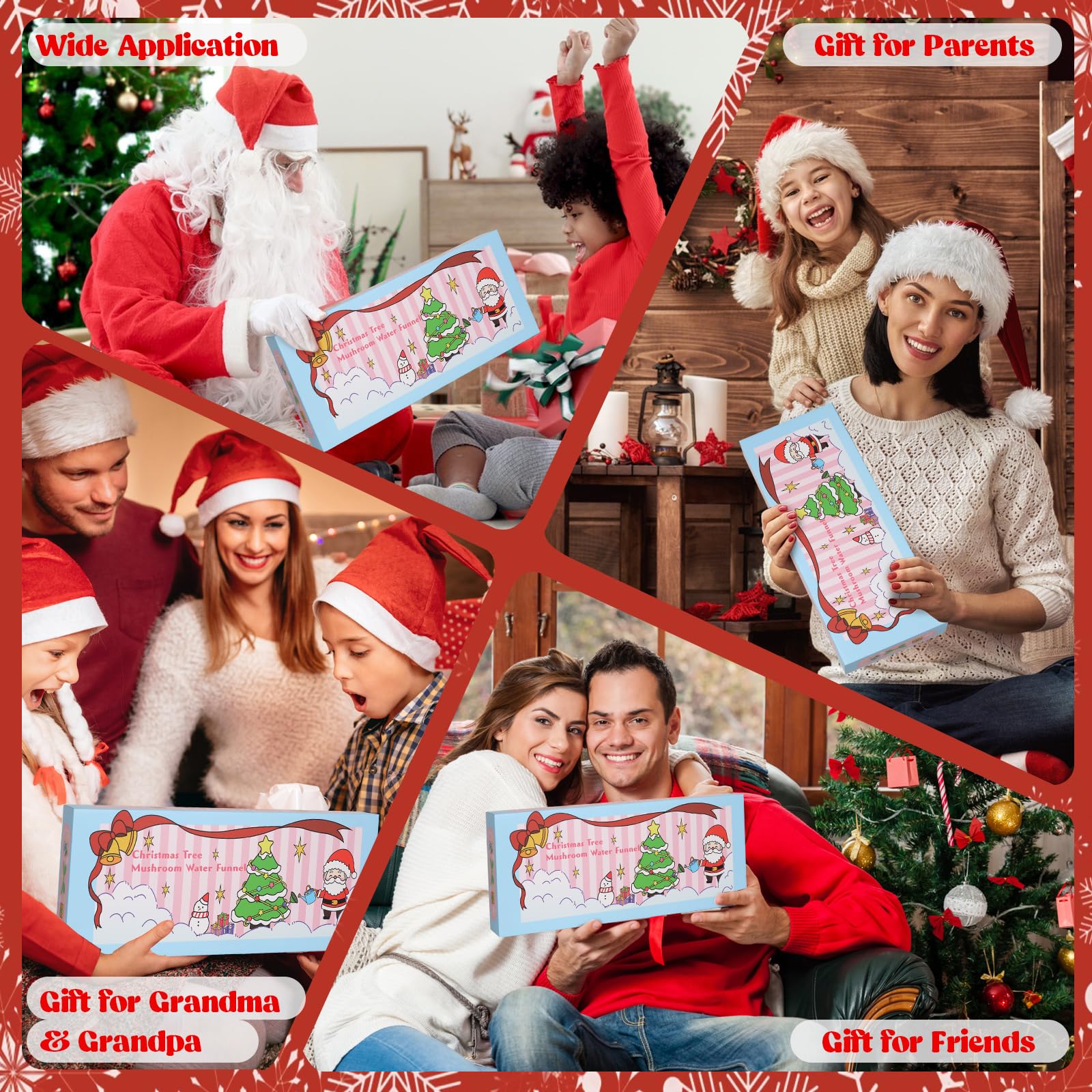 Christmas Tree Watering System With Long Funnel - Xmas Decorations Water Funnel (Red & Green 2pcs)