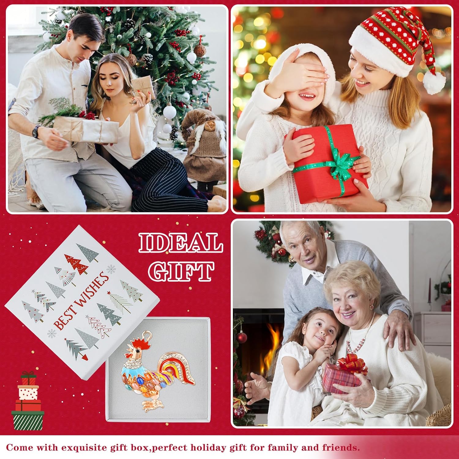 WhatSign Metal Chicken Christmas Ornament - Farm Animal Tree Decoration, Keepsake Gift for Christmas Decor - Image 4