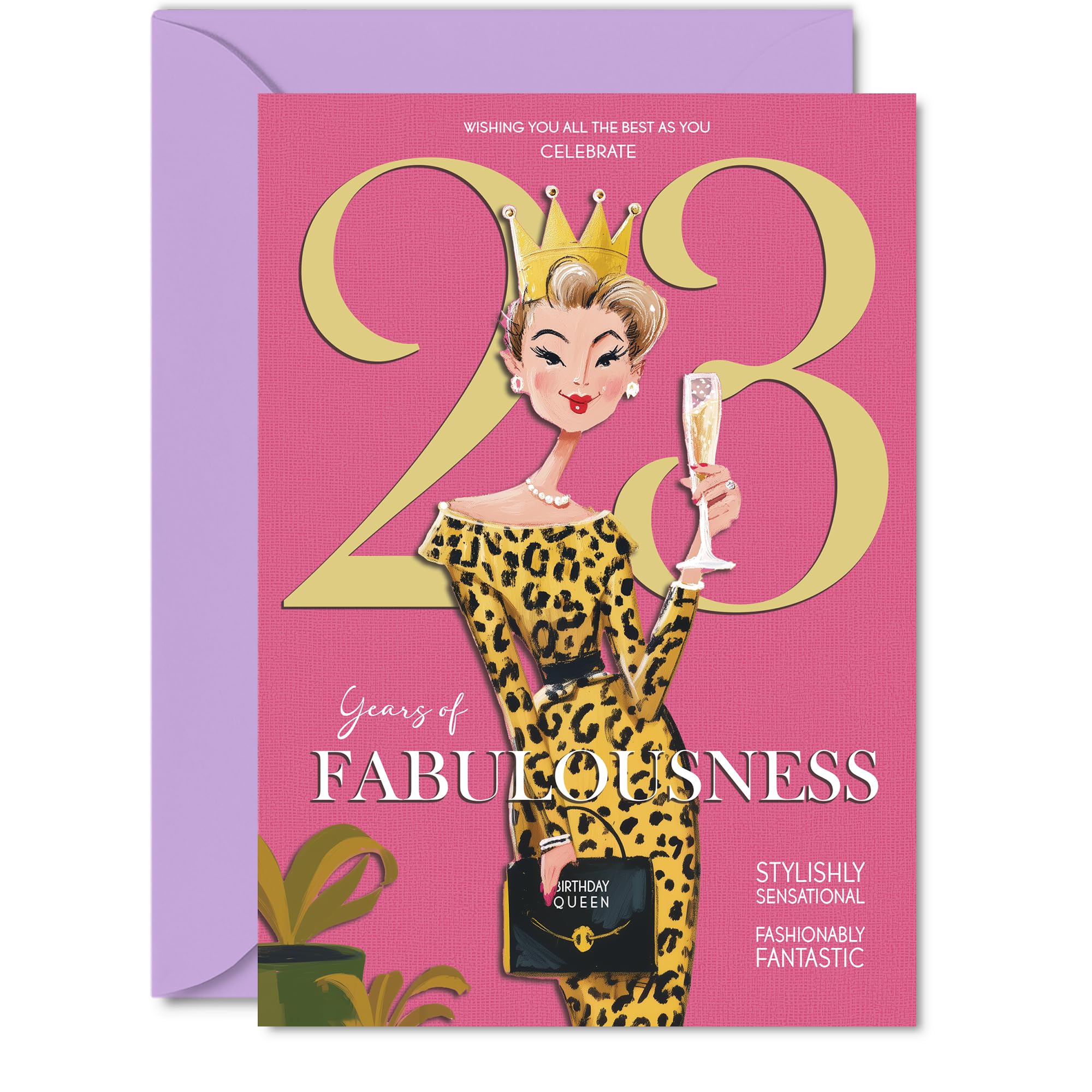 23rd Birthday Cards for Women - Years Of Fabulousness - Happy Birthday Card for 23 Year Old Woman Niece Colleague Auntie Cousin, 5x7 Inch Bday Greeting Cards