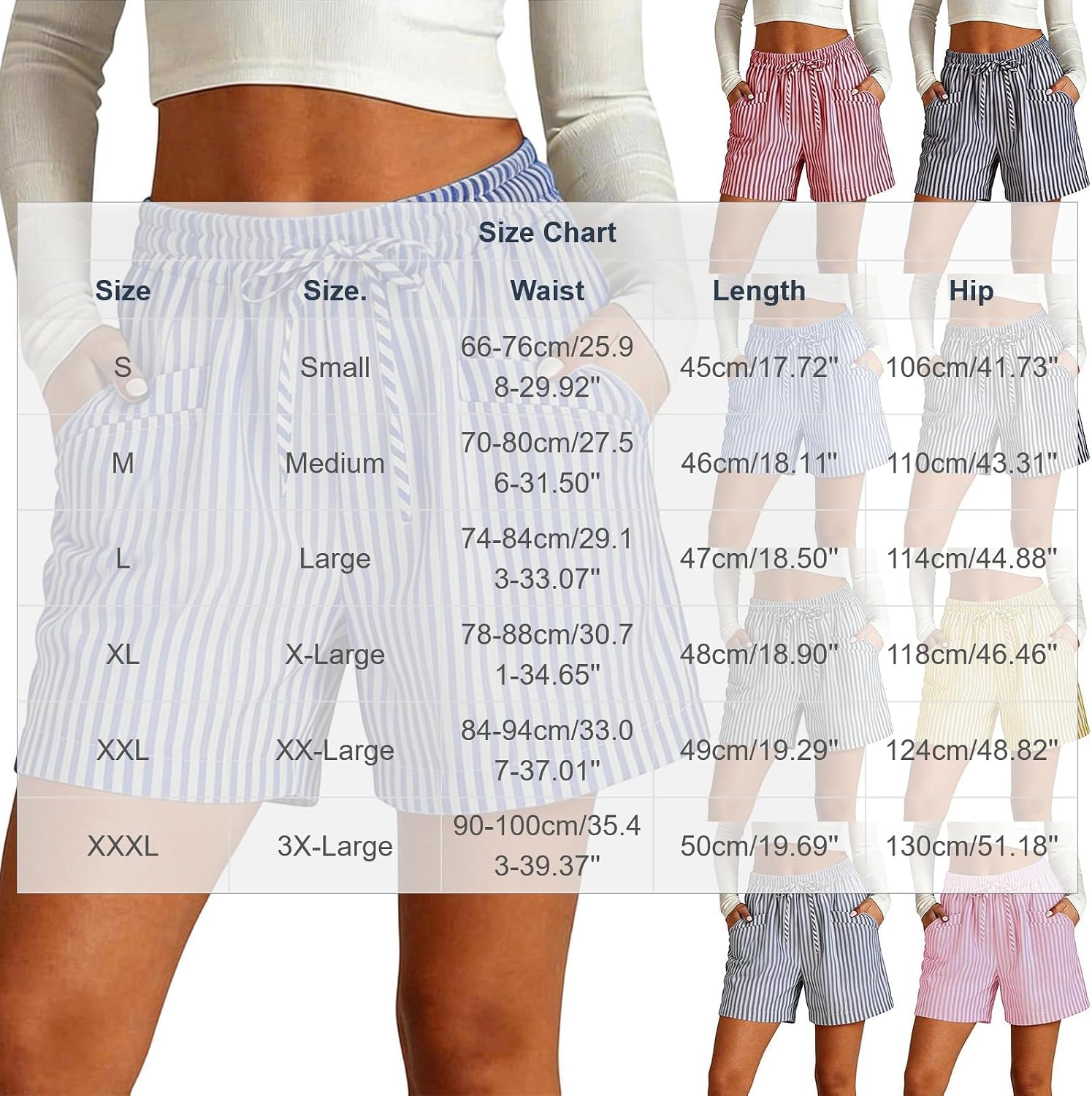 Striped Shorts for Women Pajama Sleep Boxer Shorts Summer Casual Summer Beach Home Wear Y2K Cute Beach Bottoms