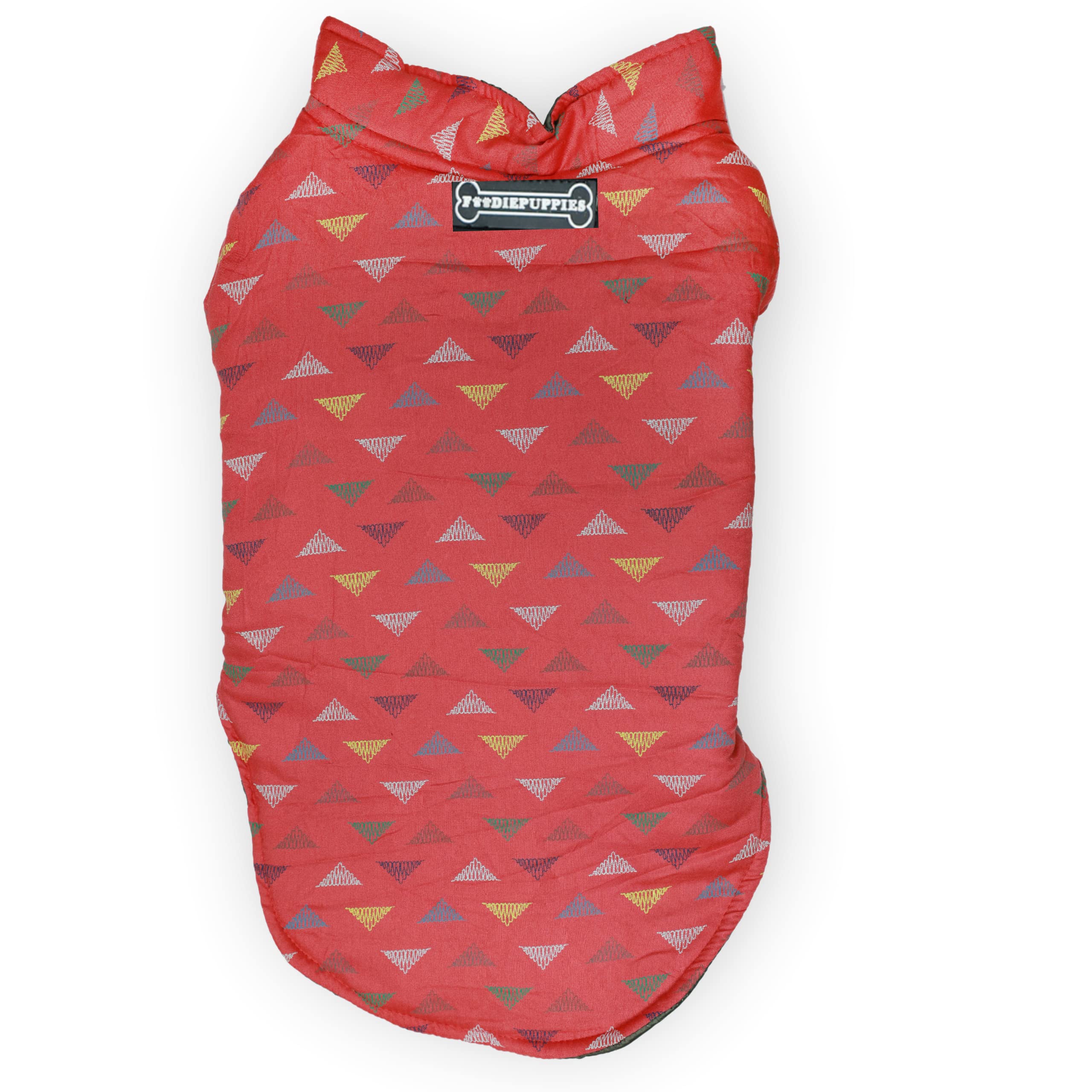 Foodie Puppies Winter Ultra Warm Cotton-Padded Reversible Pyramid Printed Jackets for Cold Weather for All Dogs and Puppies (Peach Color) (18 Inch) (B09N947Q1Q) Amazon Price History, Amazon Price Tracker