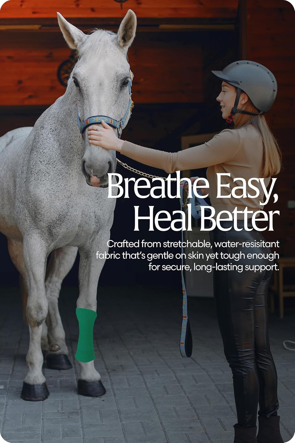 Equinavia 20 Pack Self Adhesive 4 Inch Vet Wraps with Easy-Dispenser Case | Bandages for Horses, Pets, Sports, Tattoo - Black - 20 x 5 yd - Green - 20 x 5 yd