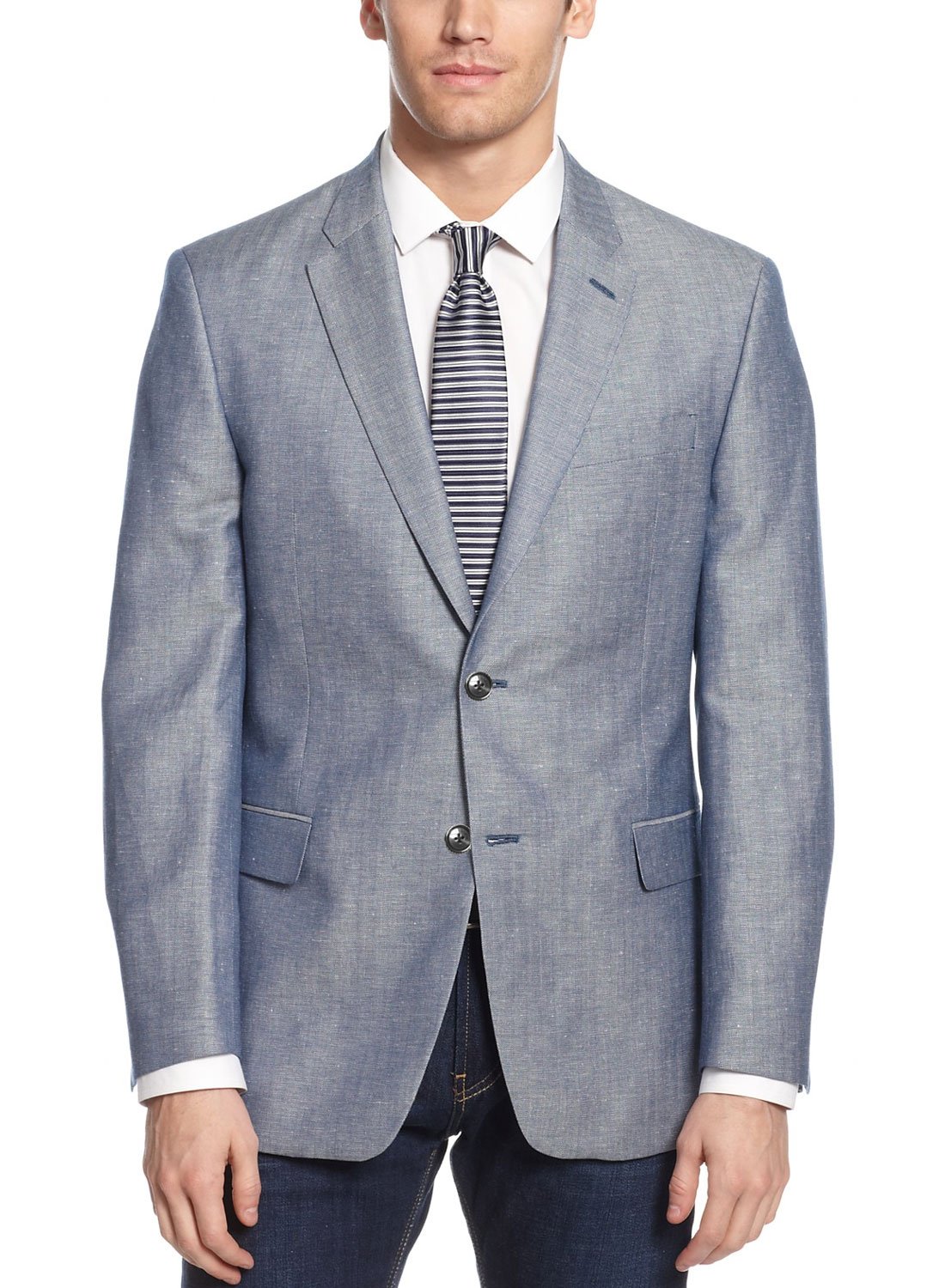 Tommy Hilfiger Men's Ethan 2 Button Herringbone Blend Sport Coat