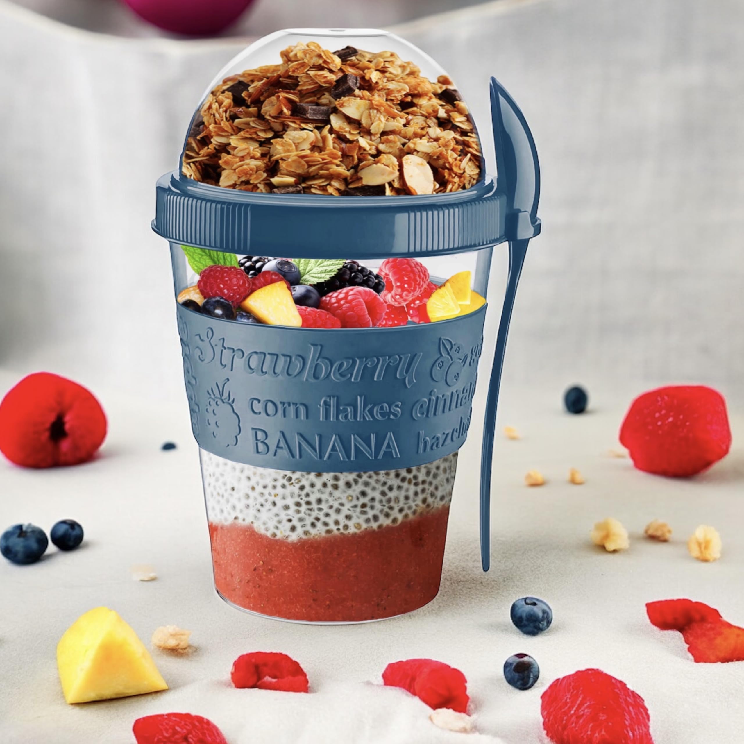 vingardium leviosa Yogurt Pots Reusable 20 Oz Overnight Oats Container with Lid & Spoon BPA free Breakfast Pots to GO Cereal On the Go Dishwasher Safe Lunch Oatmeal Jars (Set of 4 (New)) - Image 2