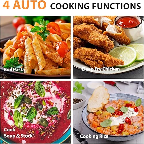 Miniatura 5 de Nuwave Placa de cocción de inducción, placa caliente mejorada con sonda digital, 106 temperaturas 100F-575F, ajustes de 3 W, quemadores de inducción