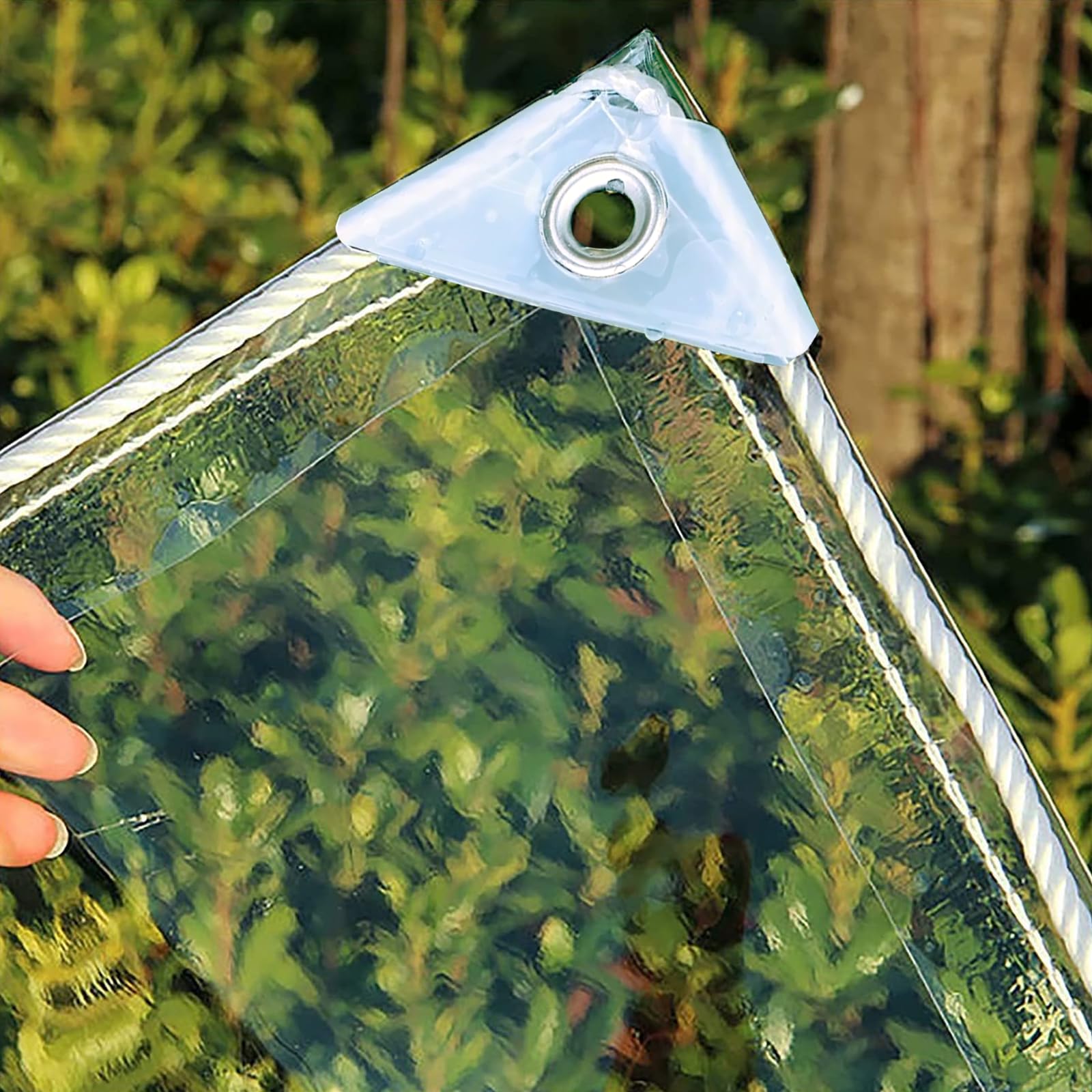 Bâche transparente ultra-résistante 450g/m² haut de gamme pour pergola