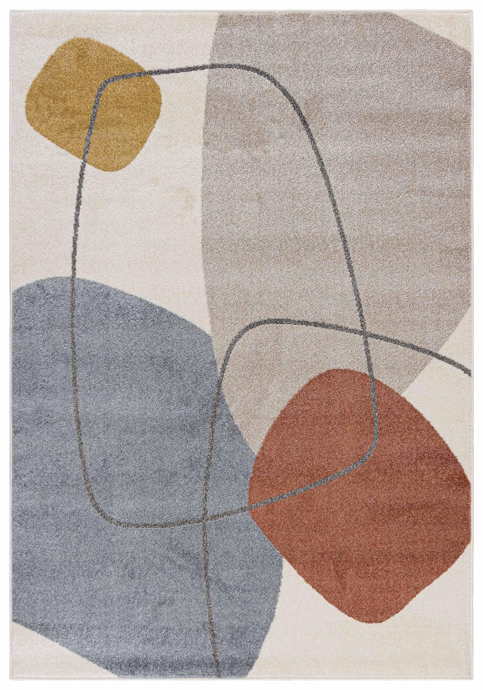 Mazovia Tappeto Beige Moderno Geometrico - Soggiorno, Camera da letto, Sala da pranzo, Ufficio Rettangolo Certificato OEKO-TEX® Elegante - Crema - 180 x 250 cm